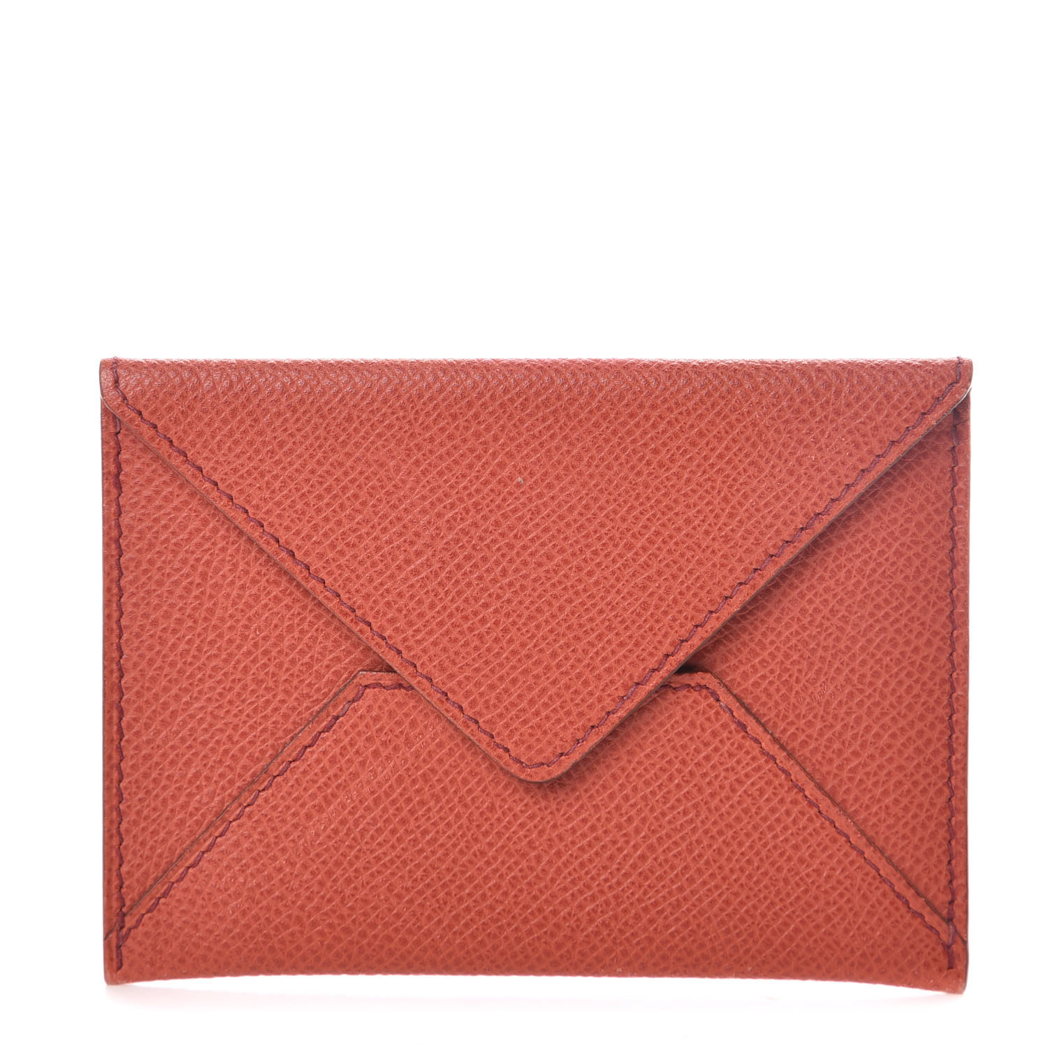 HERMES Epsom Medium Envelope Clutch Vermillion 369060 | FASHIONPHILE