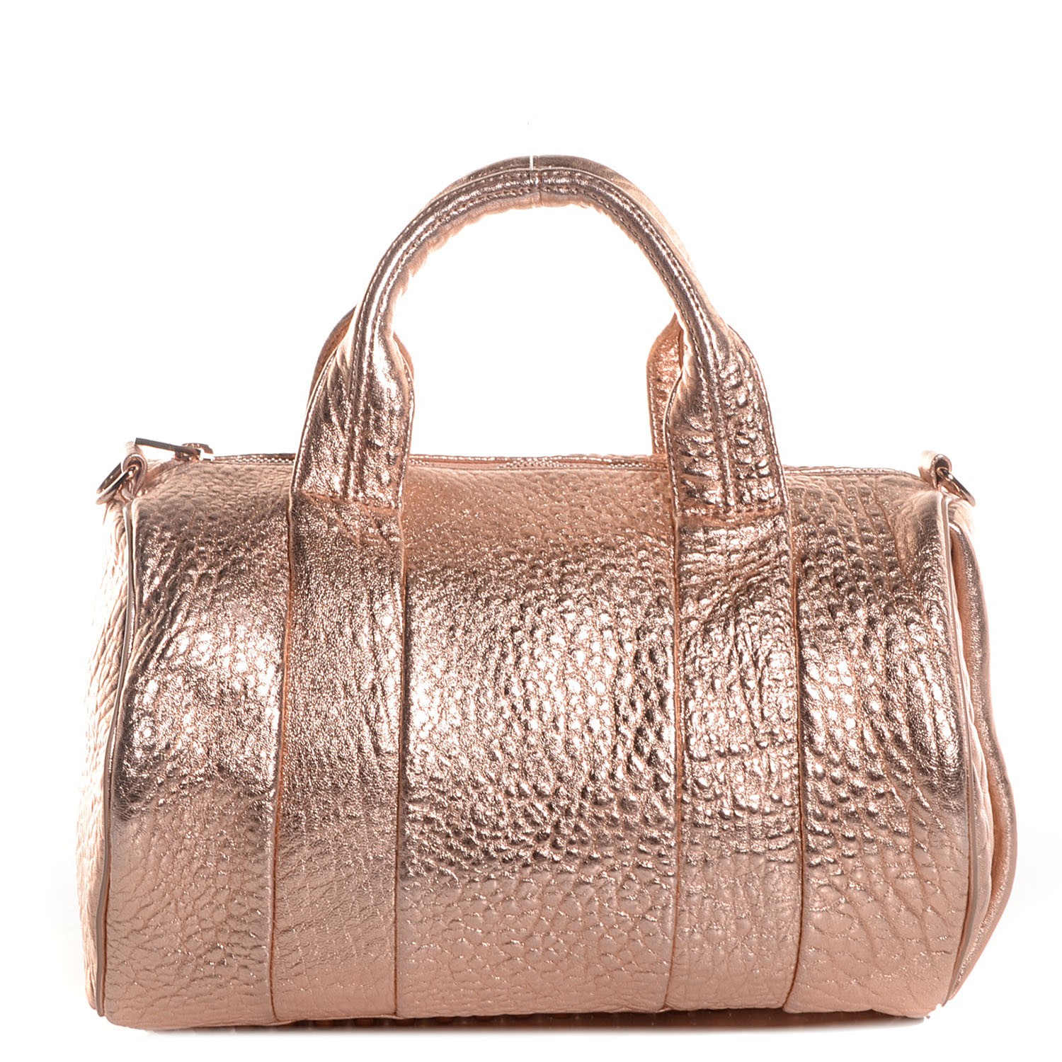 Alexander Pebbled Lambskin Rocco Rose Gold With Alexander Pebbled Lambskin Rocco Rose Gold With