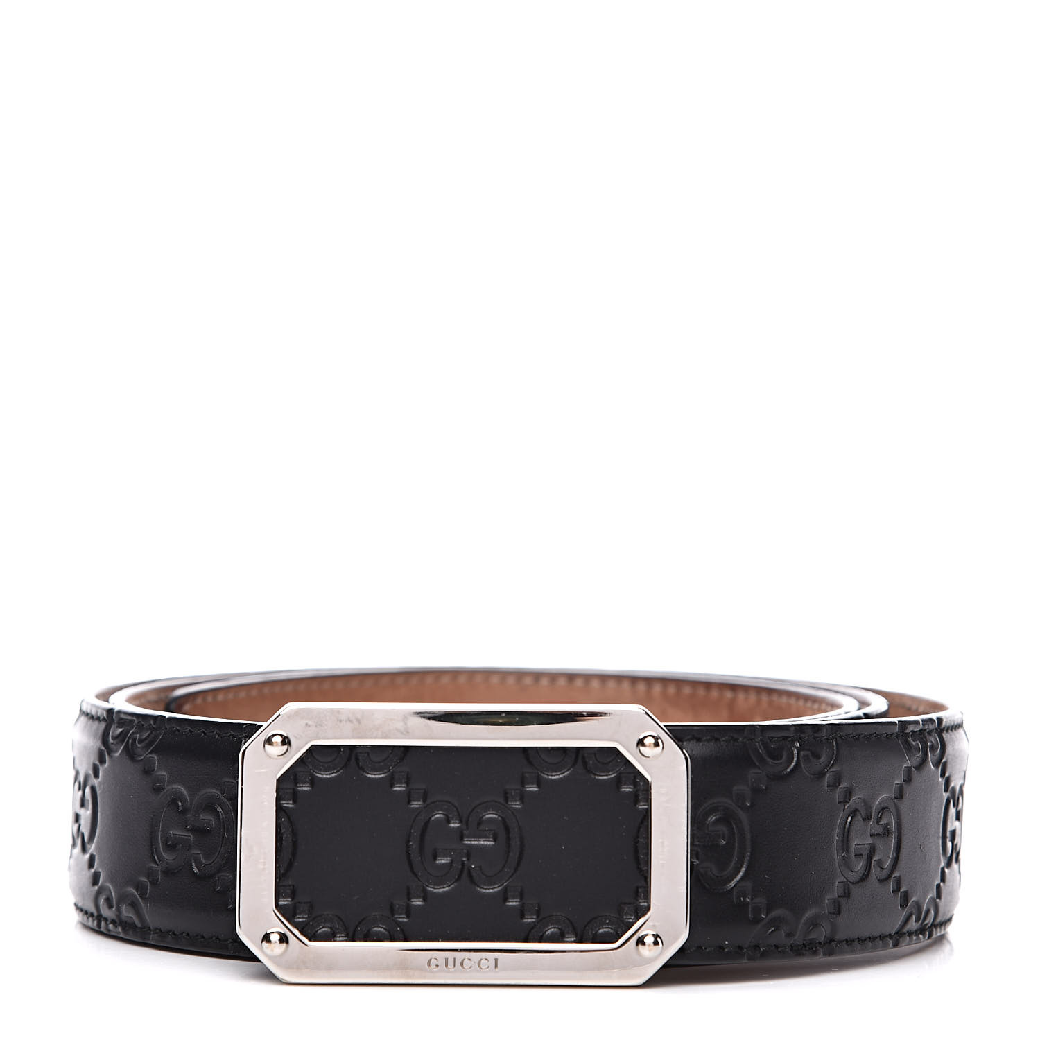 GUCCI Guccissima Signature Belt 95 38 Black 525433