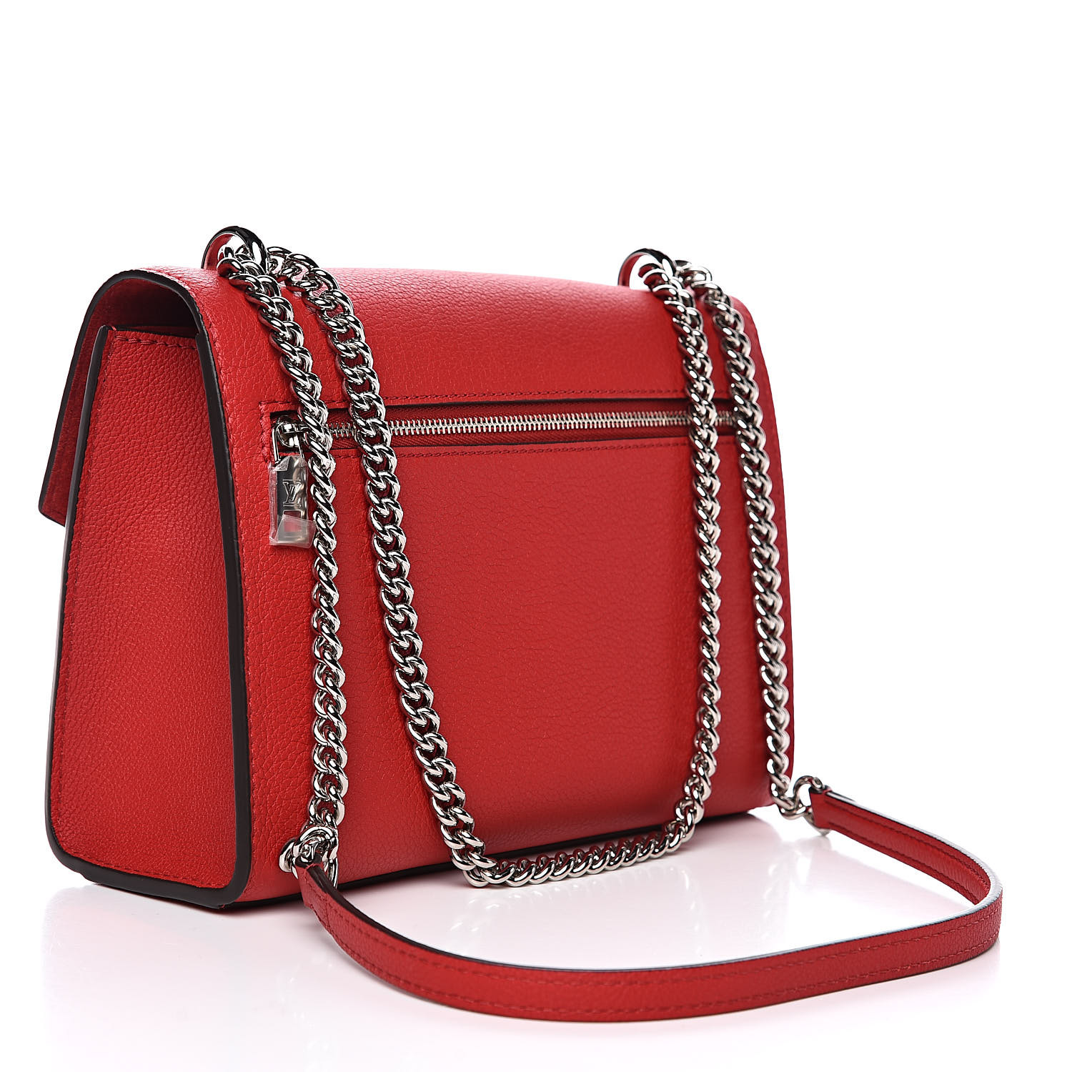 LOUIS VUITTON Soft Calfskin My Lockme Chain Bag BB Rubis 526731