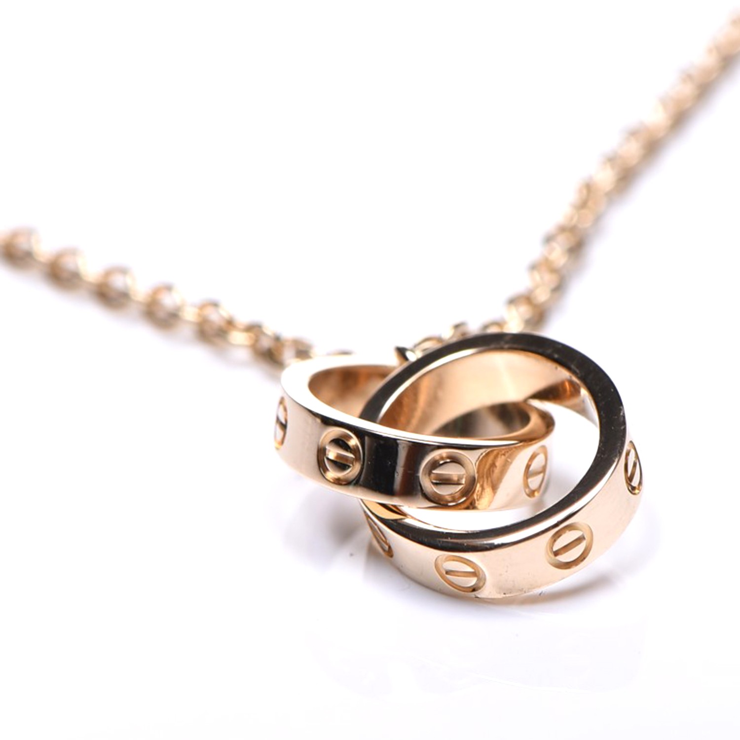 CARTIER 18K Yellow Gold Interlocking LOVE Necklace 279972