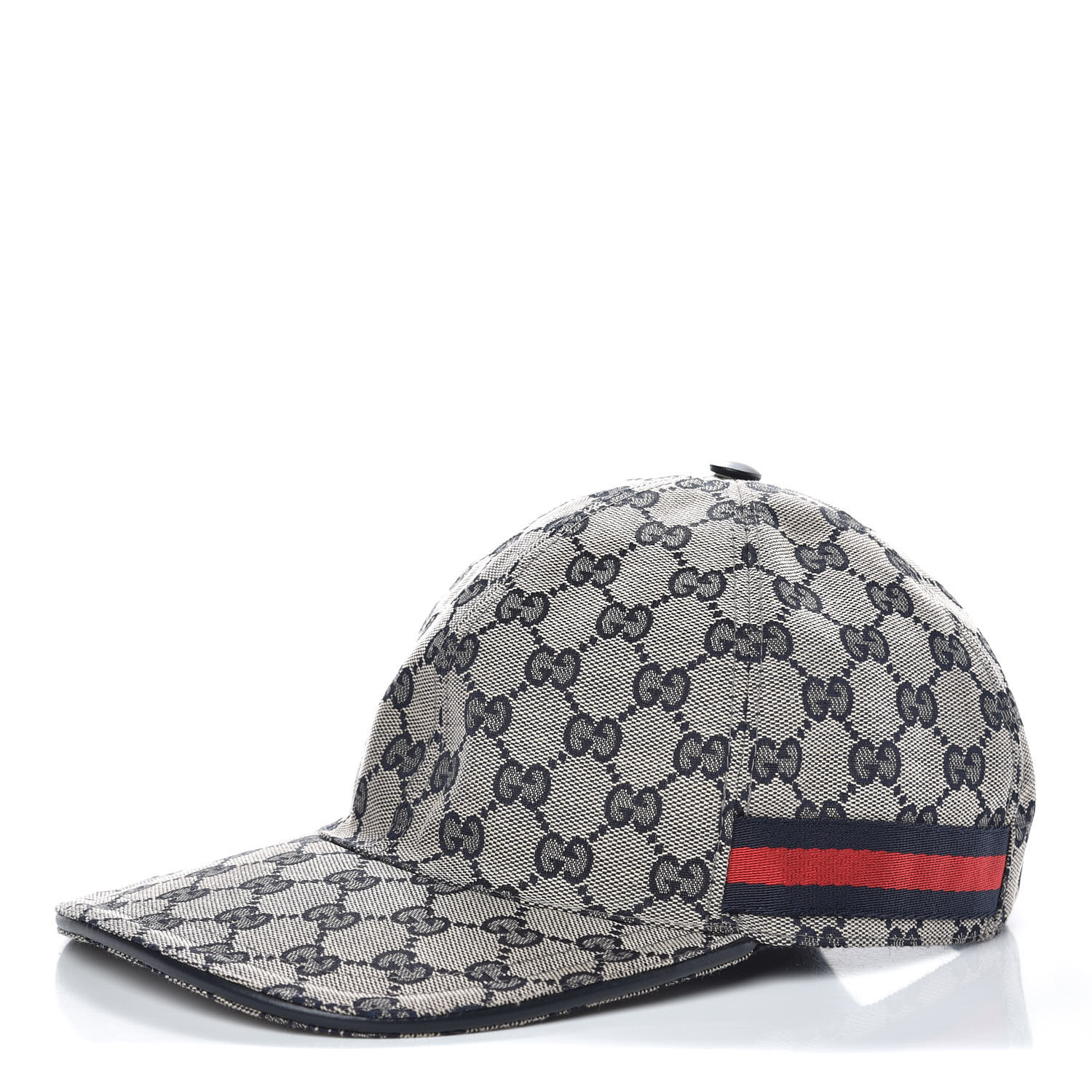 GUCCI Monogram Web Baseball Hat M Navy 375952