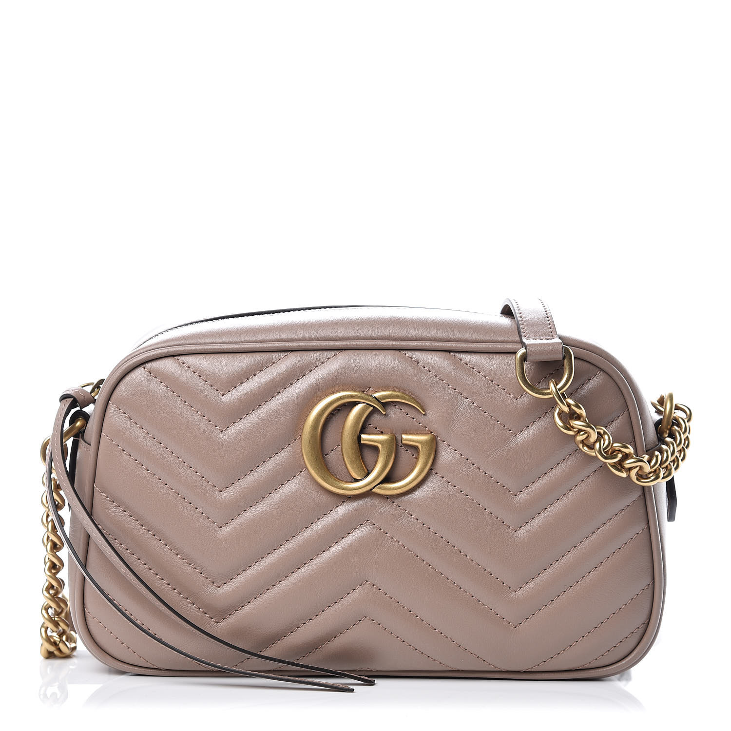 GUCCI Calfskin Matelasse Small GG Marmont Shoulder Bag 