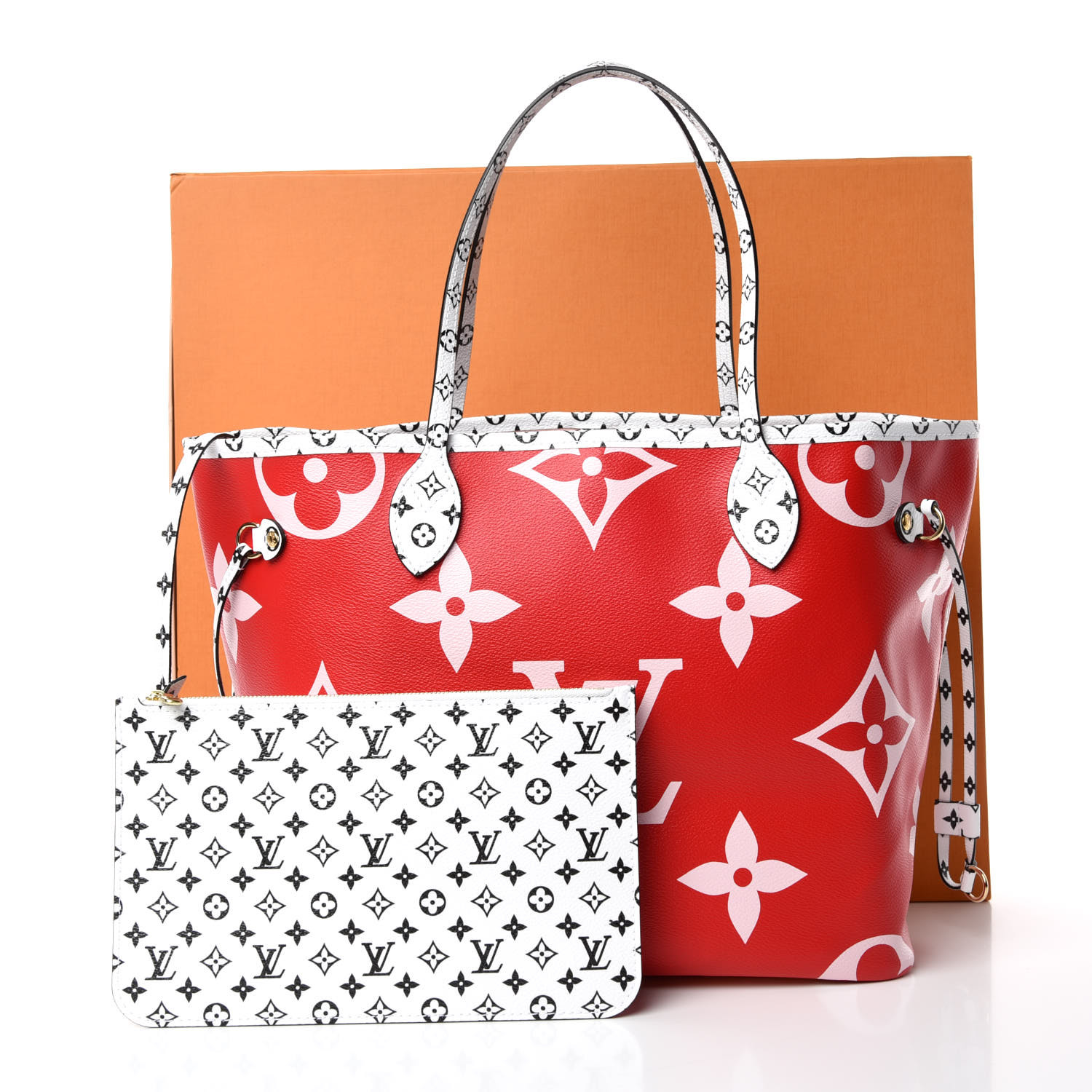 scarf louis vuitton neverfull LOUIS VUITTON Monogram Giant Neverfull MM Rouge 378074