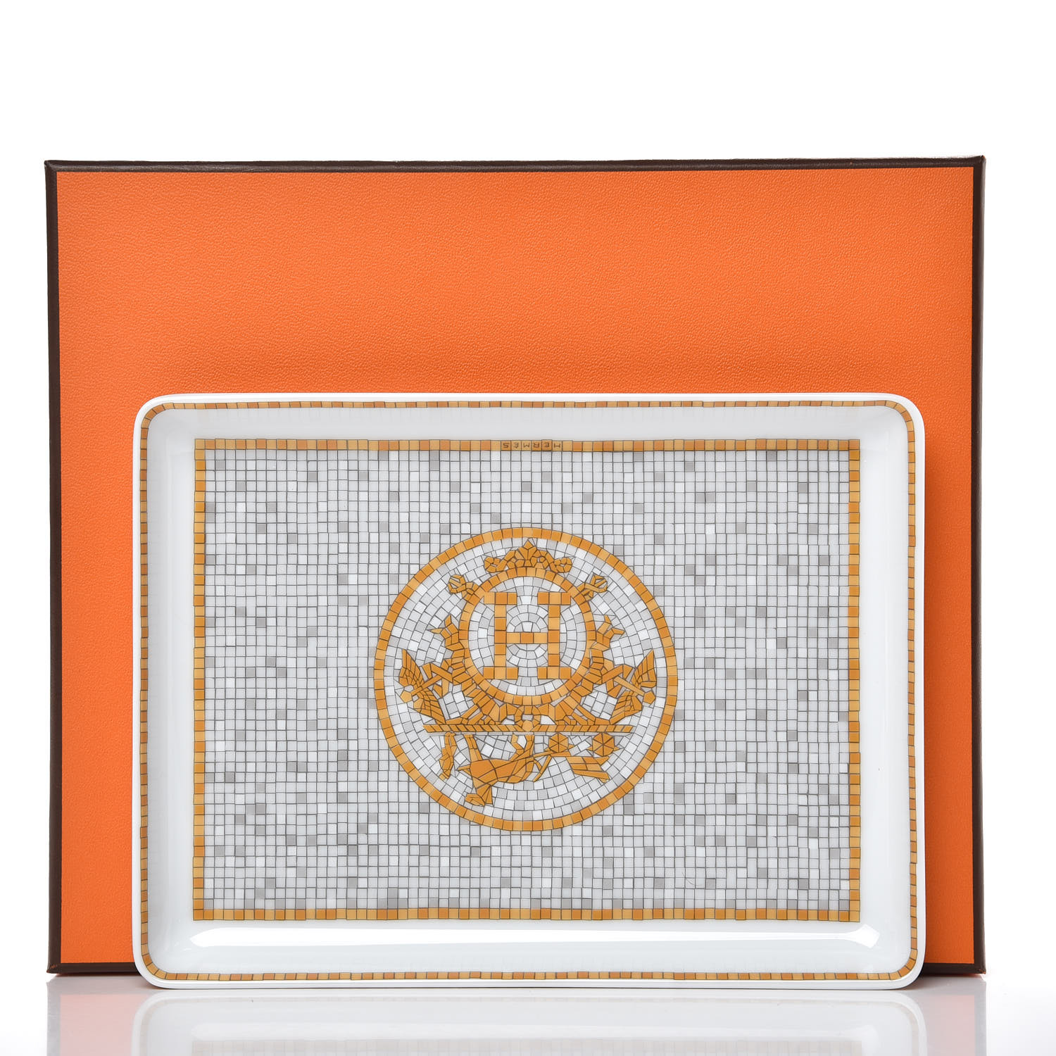 HERMES Porcelain Mosaique au 24 Sushi Plate 376762