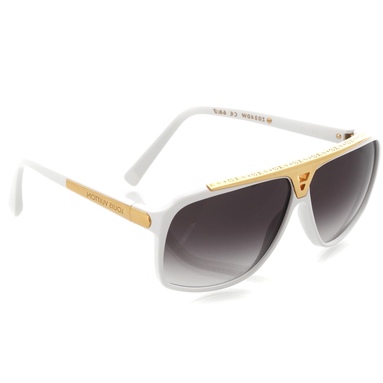 LOUIS VUITTON Evidence Sunglasses White 26762