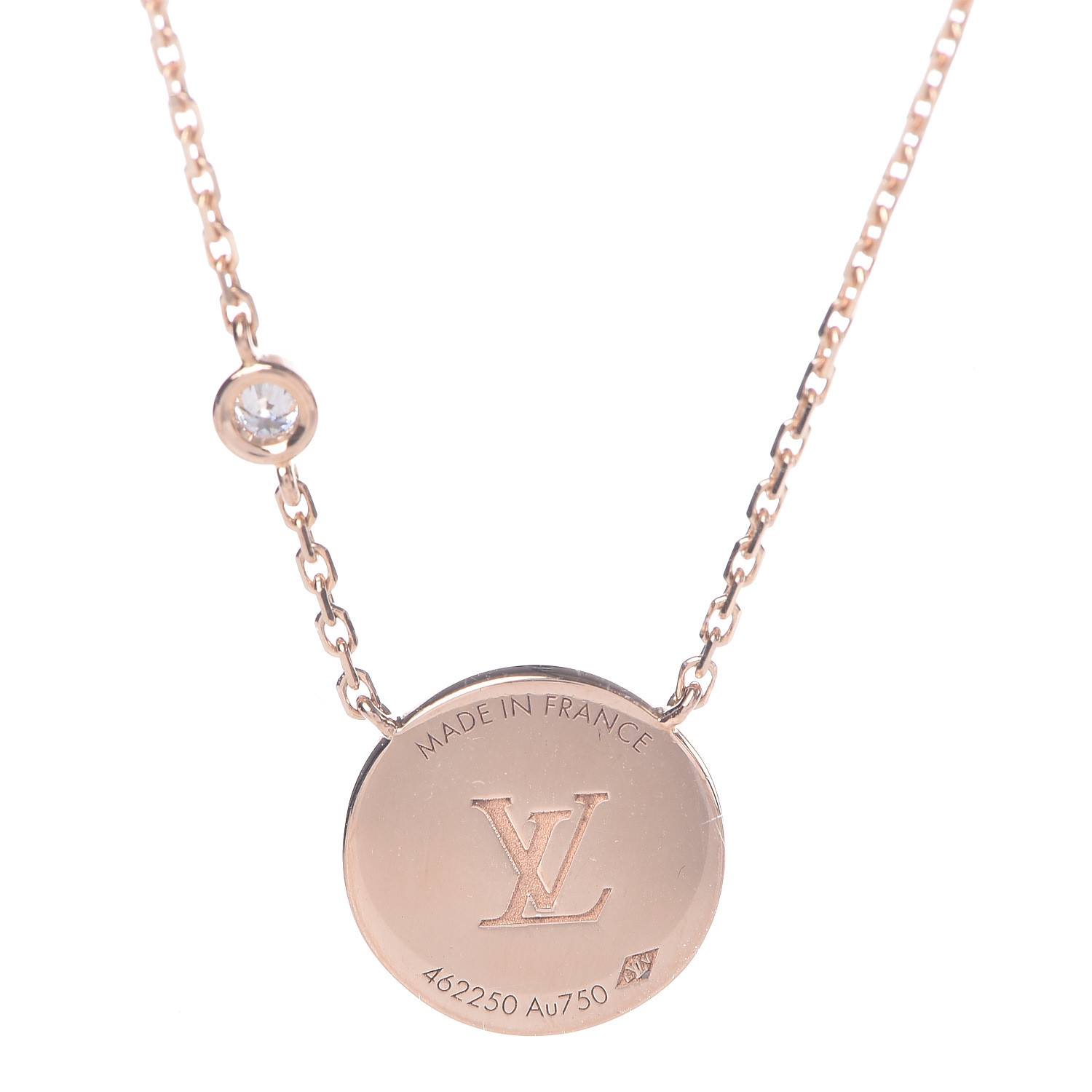 LOUIS VUITTON 18K Pink Gold Malachite Diamond Color Blossom BB Sun Pendant Necklace 488507