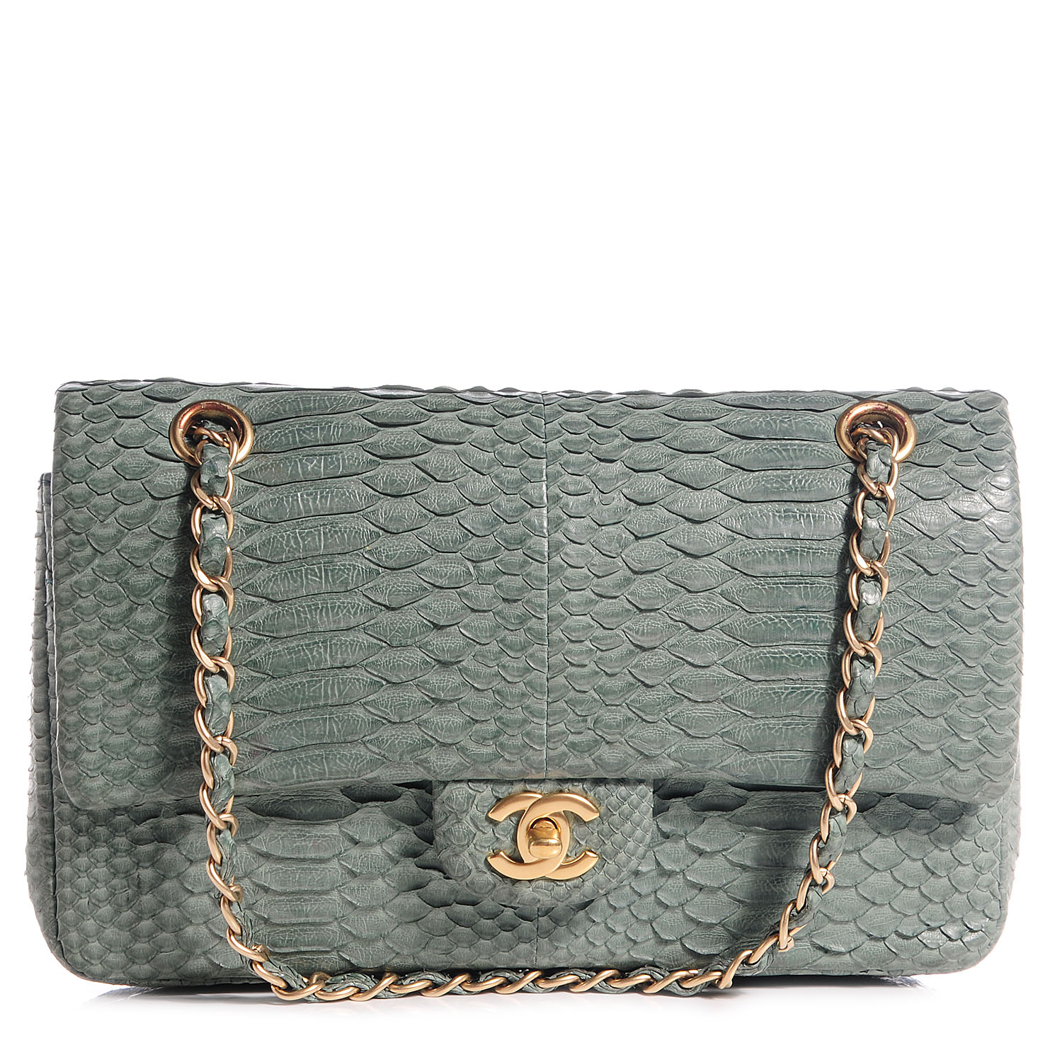 chanel green python bag