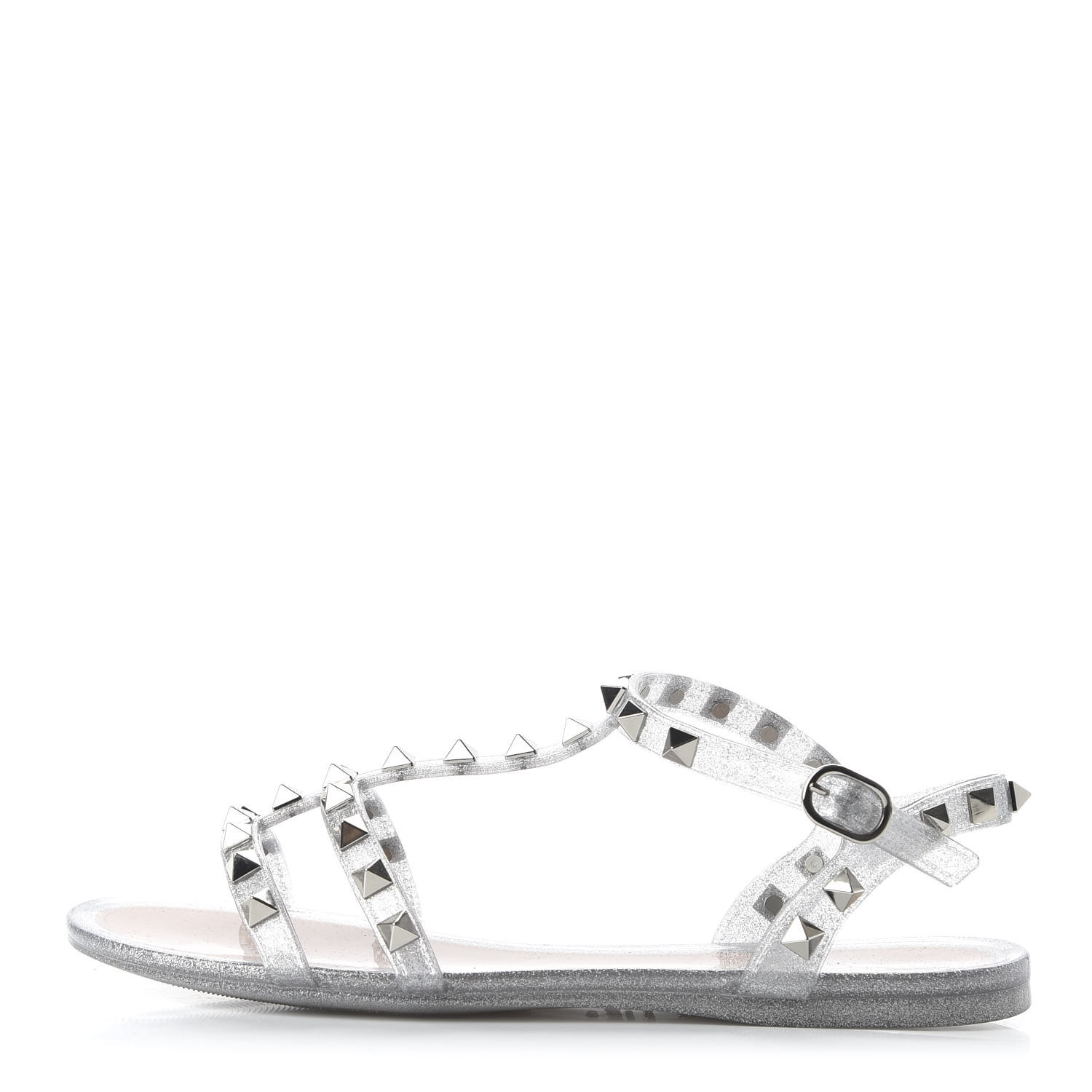 valentino silver jelly sandals