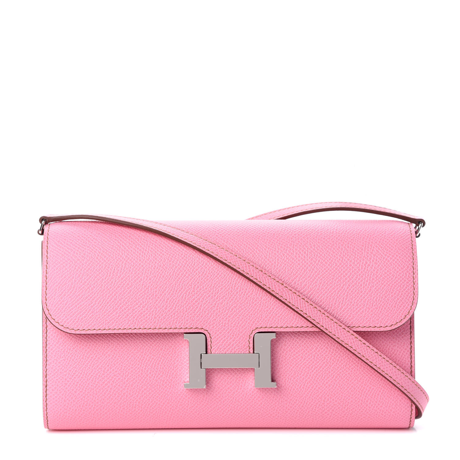 HERMES Epsom Constance Wallet To Go 5P Pink 743035 | FASHIONPHILE