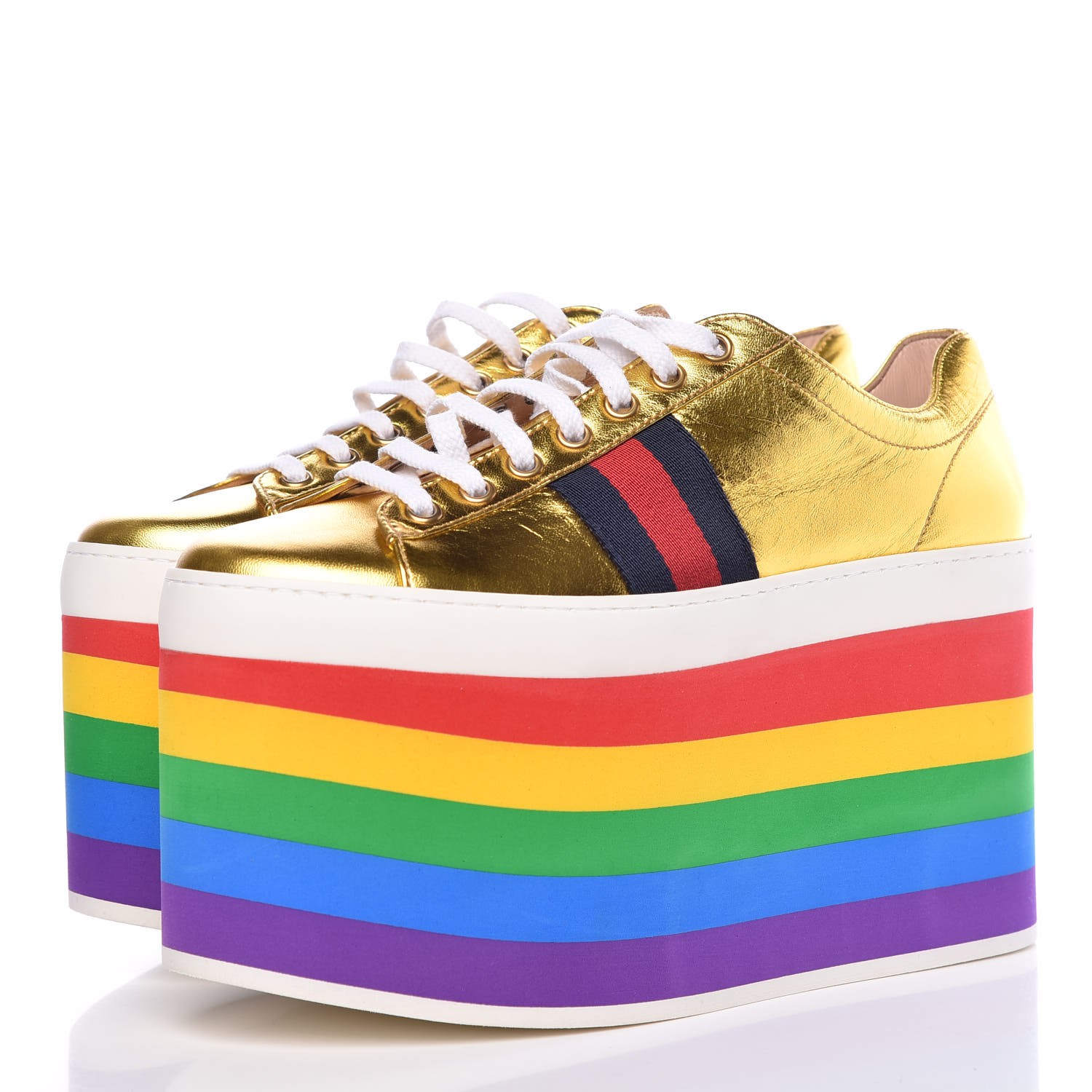 gucci platform sneakers rainbow