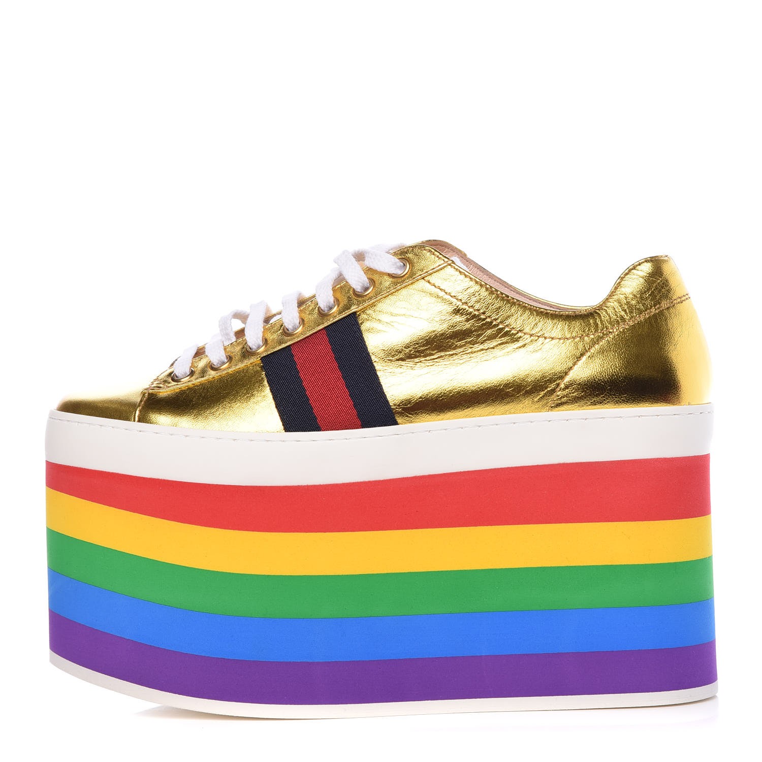 gucci metallic platform sneaker