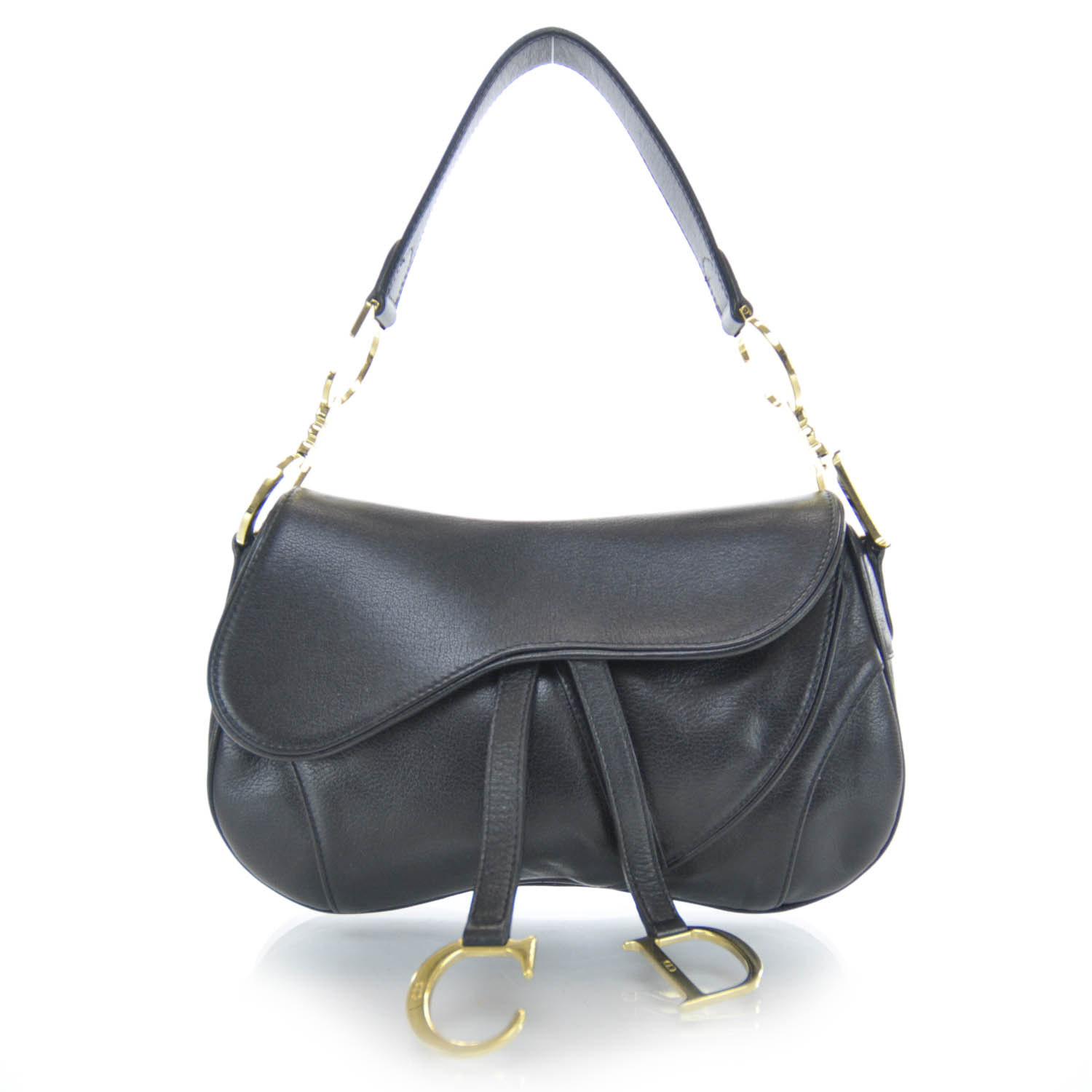 CHRISTIAN DIOR Leather Double Saddle 