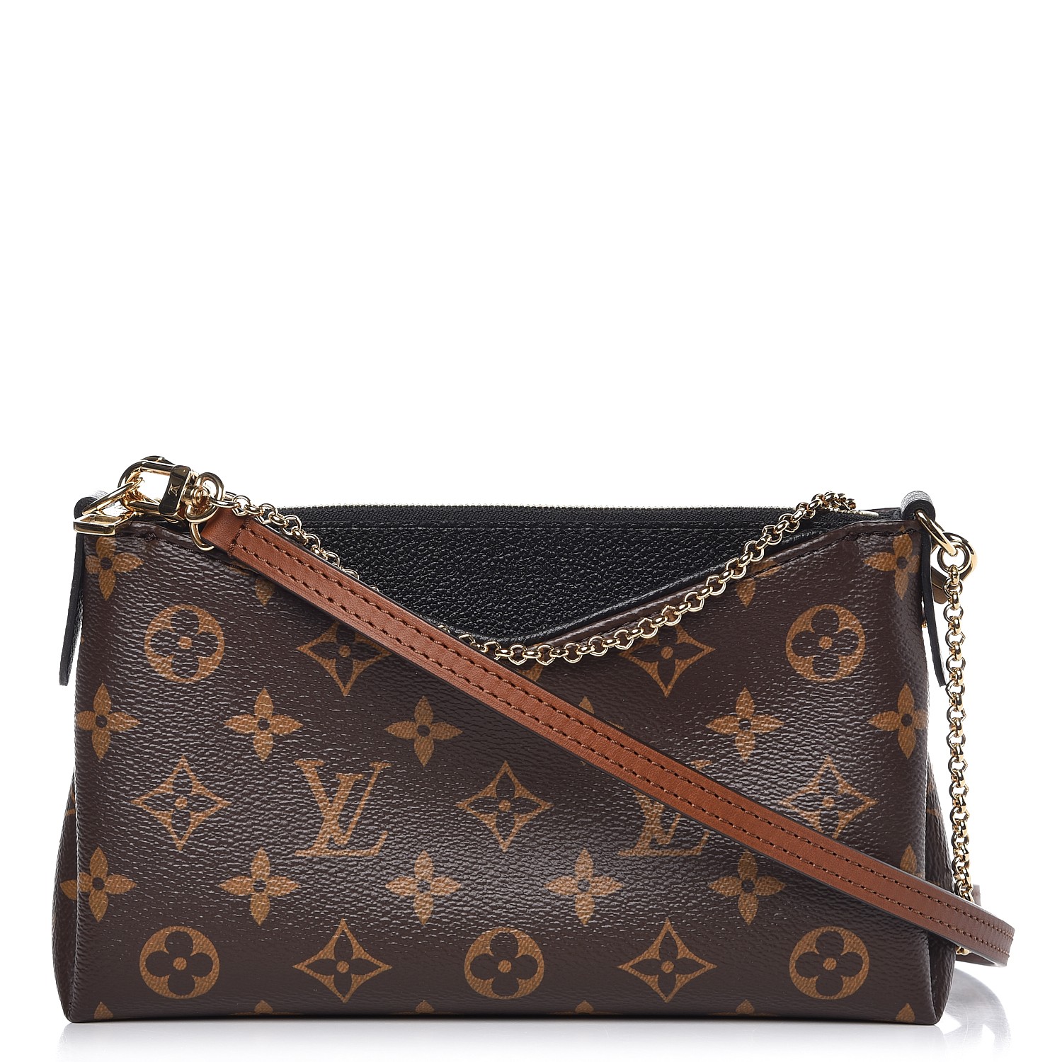 LOUIS VUITTON Monogram Pallas Clutch Noir Black 286164