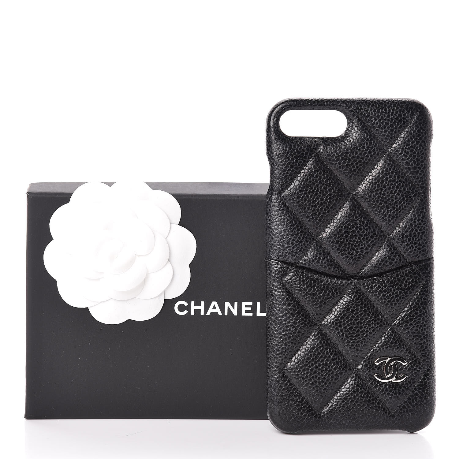 Chanel Caviar Quilted Iphone 8 Plus Coco Tech Case Black 4419 Fashionphile