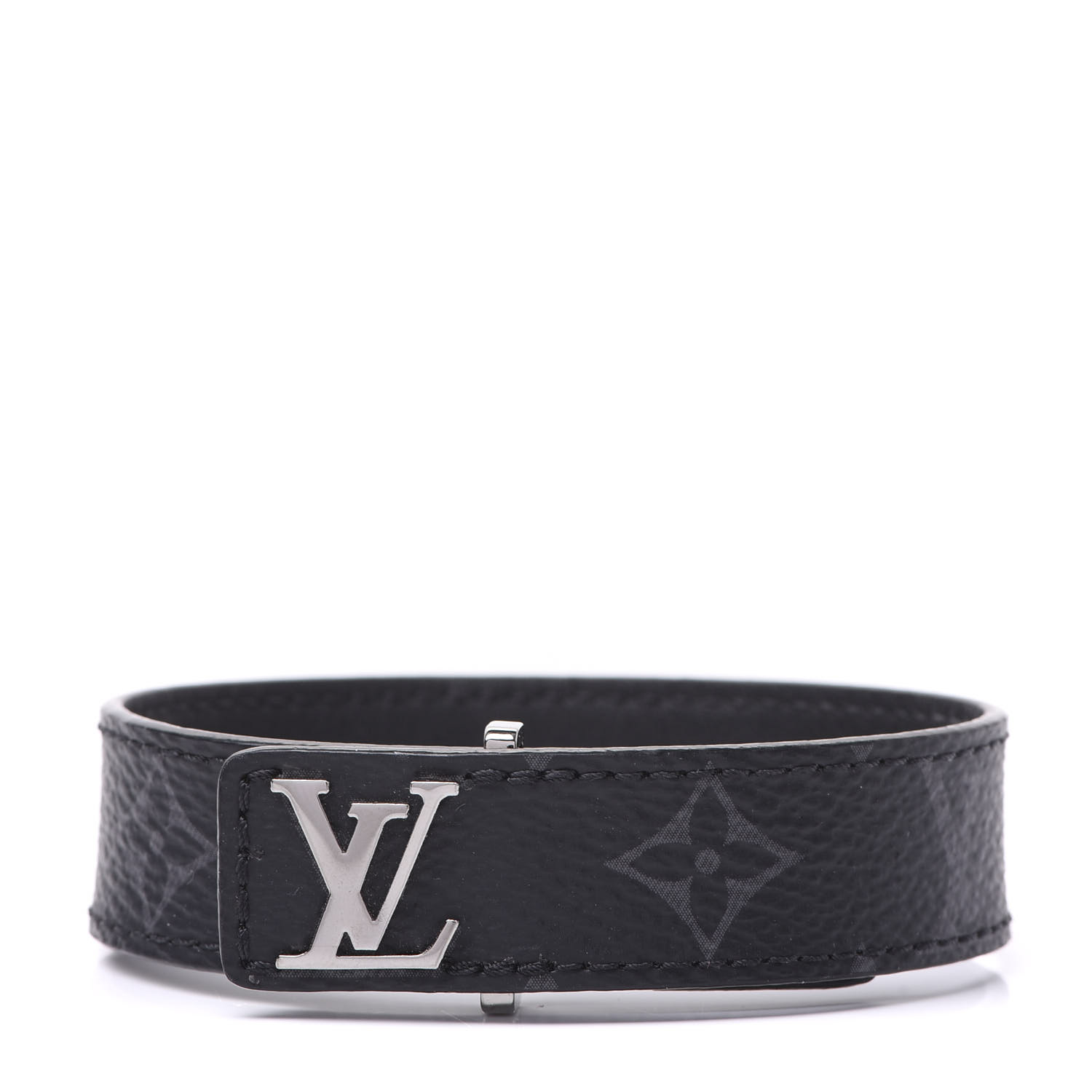 LOUIS VUITTON Monogram Eclipse LV Slim Bracelet 21 575933 | FASHIONPHILE