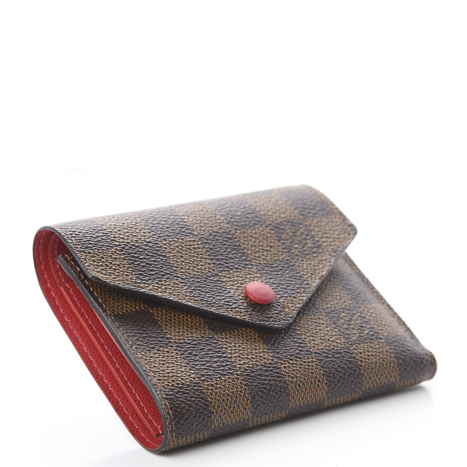 Louis Vuitton Damier Ebene Victorine Wallet Red 610617