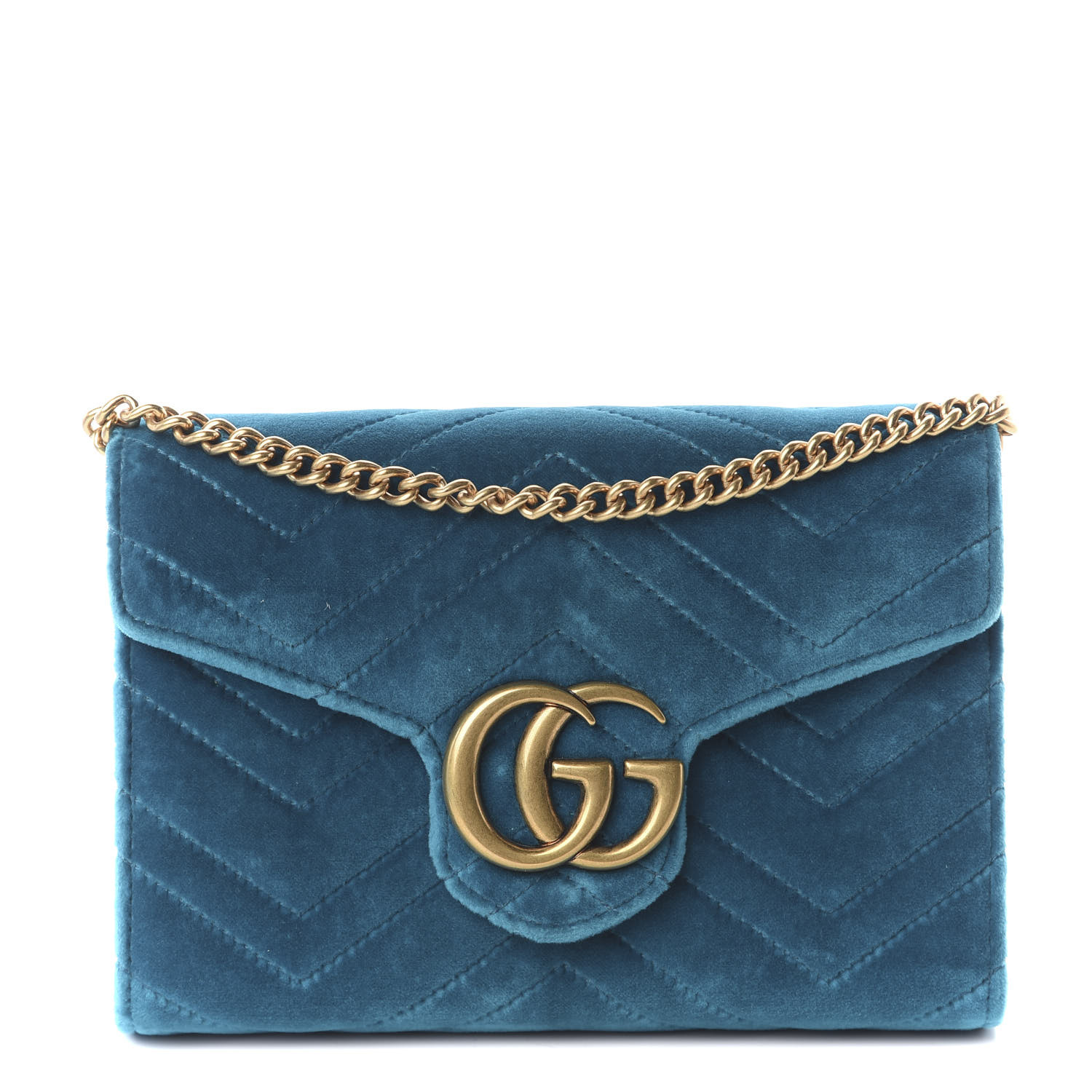 gg marmont velvet wallet on chain