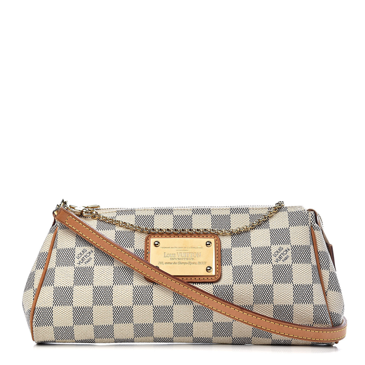 eva clutch damier azur