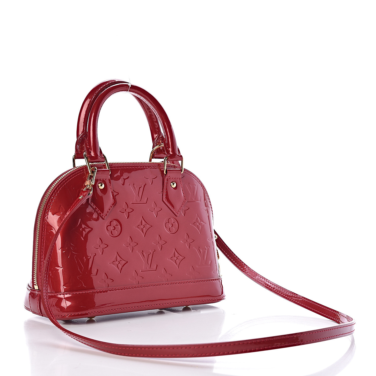 Louis Vuitton Pomme d'Amour Red Monogram Vernis Alma GM Bag For Sale at  1stDibs