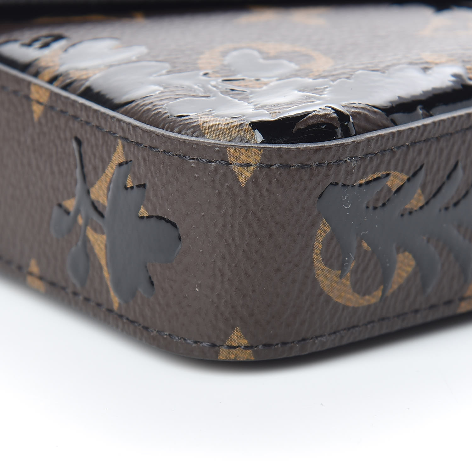 LOUIS VUITTON Monogram Blossom Pochette Felicie Chain Wallet Black 492389