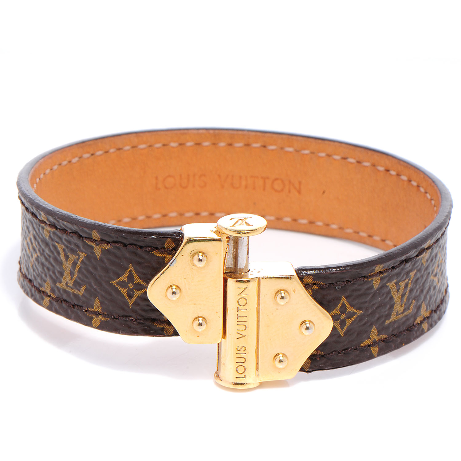 LOUIS VUITTON Monogram Nano Bracelet Size 17 65019