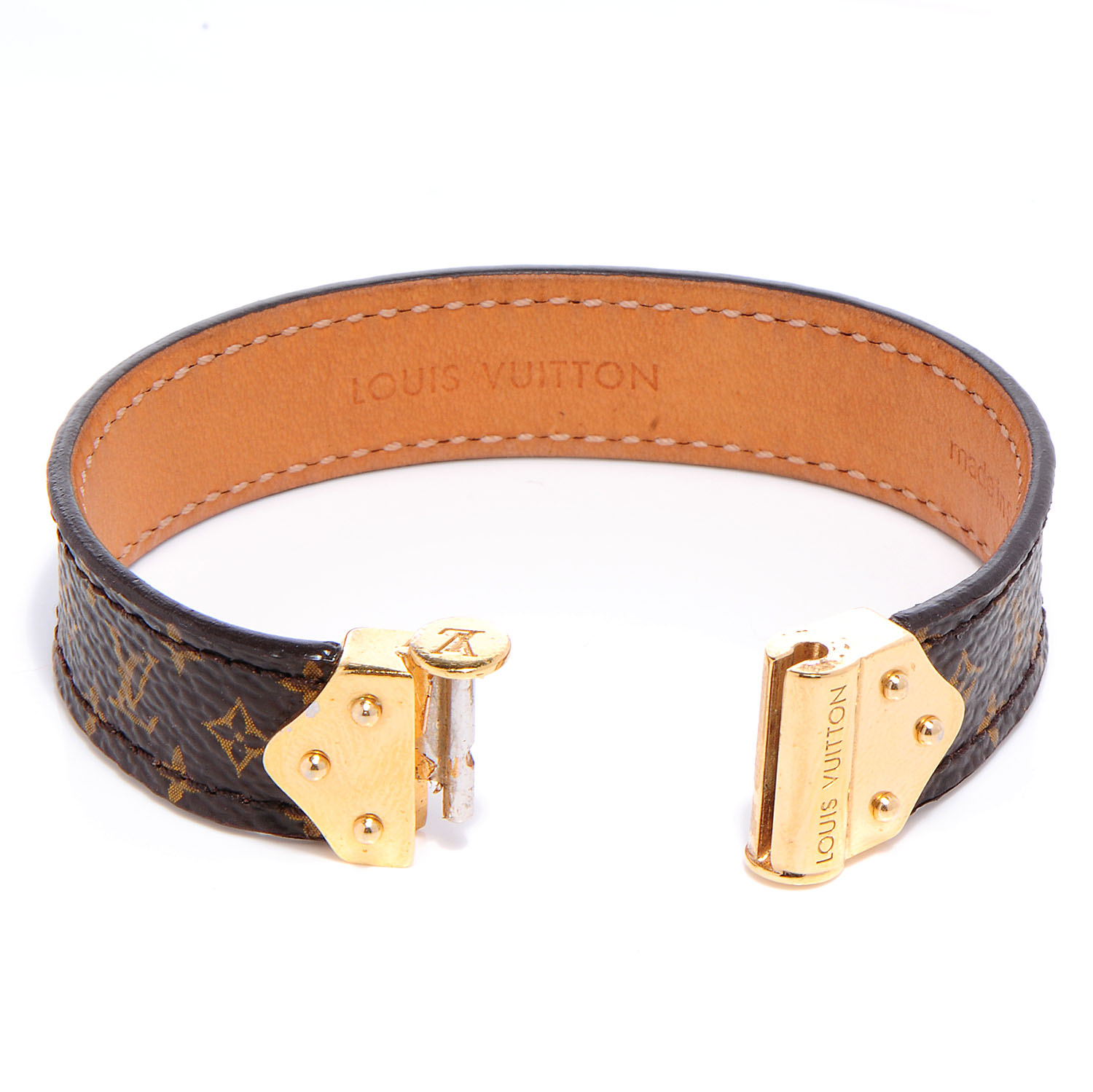 LOUIS VUITTON Monogram Nano Bracelet Size 17 65019