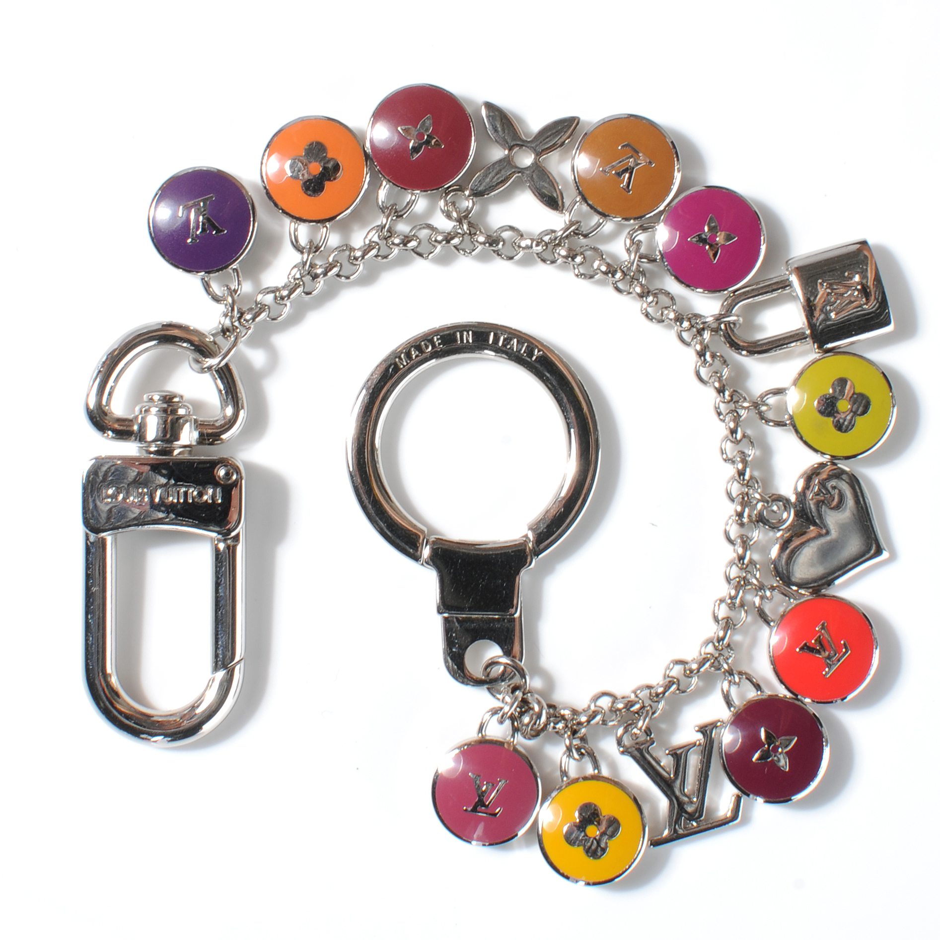LOUIS VUITTON Pastilles Key Chain Bag Charm Multicolor 41625