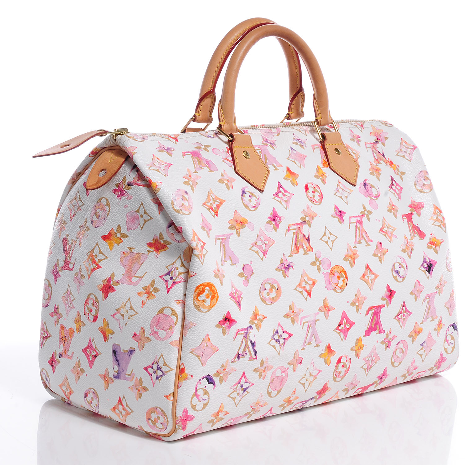 LOUIS VUITTON Watercolor Aquarelle Speedy 35 White 64194