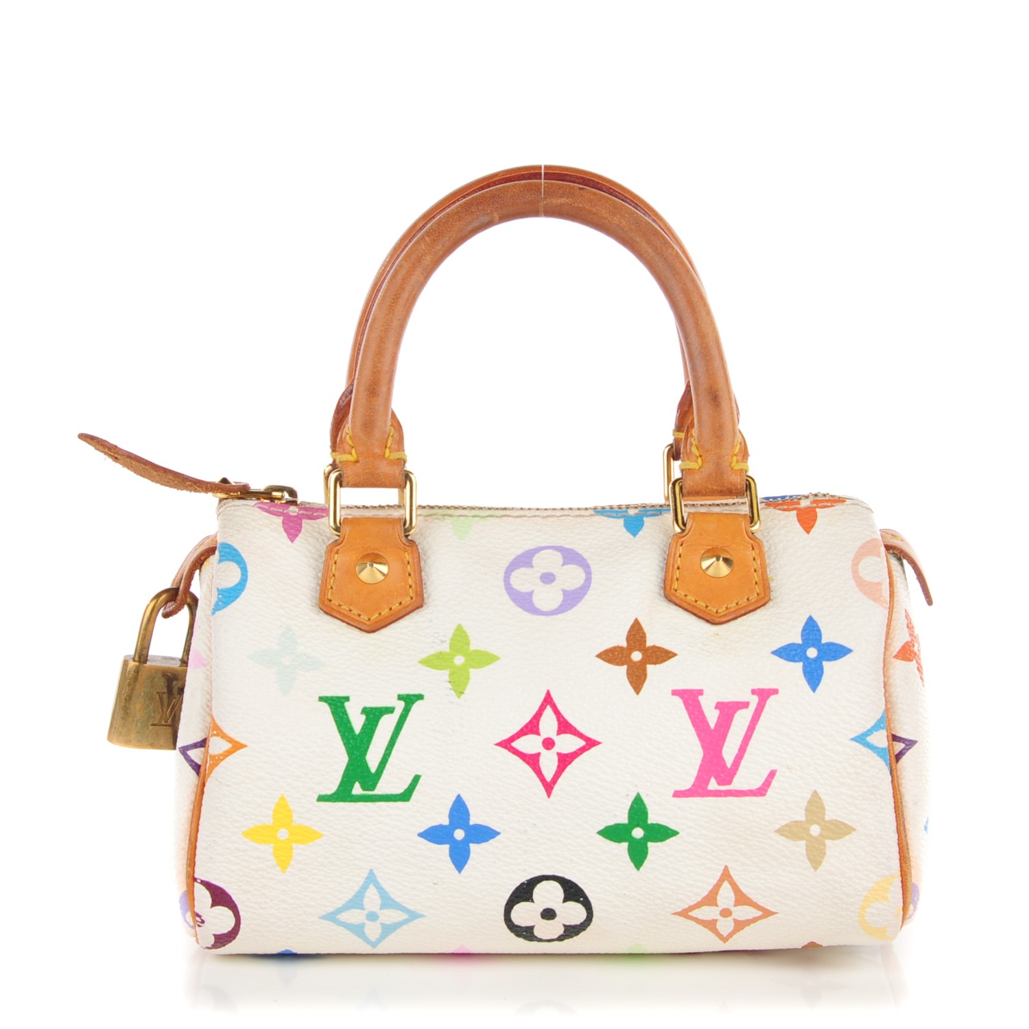 LOUIS VUITTON Multicolor Mini Sac HL Speedy Bag White 125498