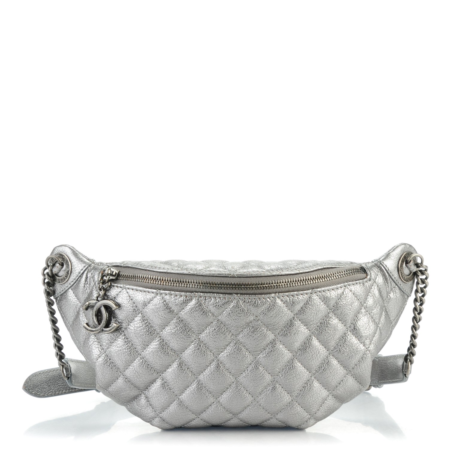 silver waist bag