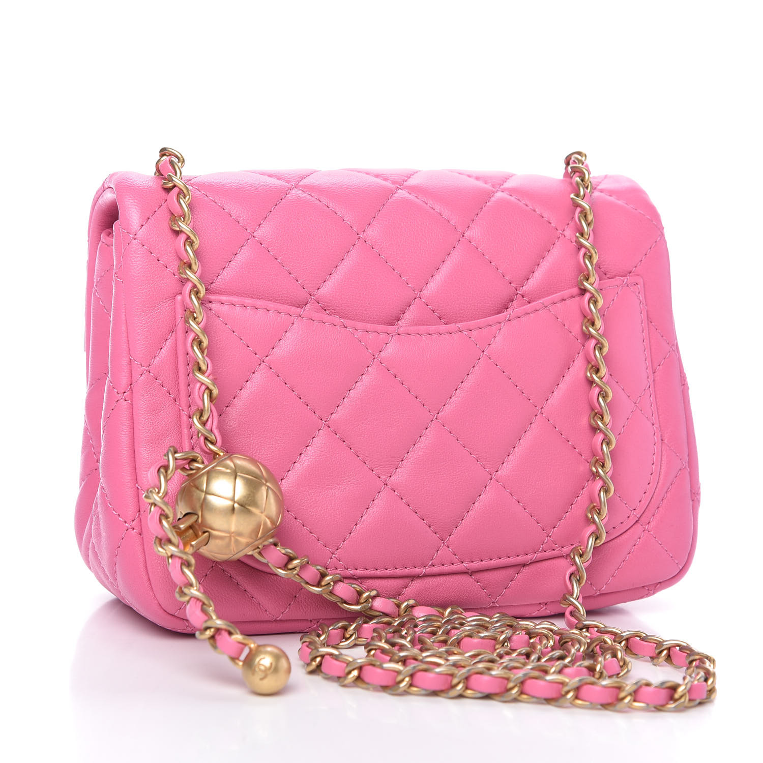 CHANEL Lambskin Quilted Mini CC Pearl Crush Flap Pink 755991 | FASHIONPHILE