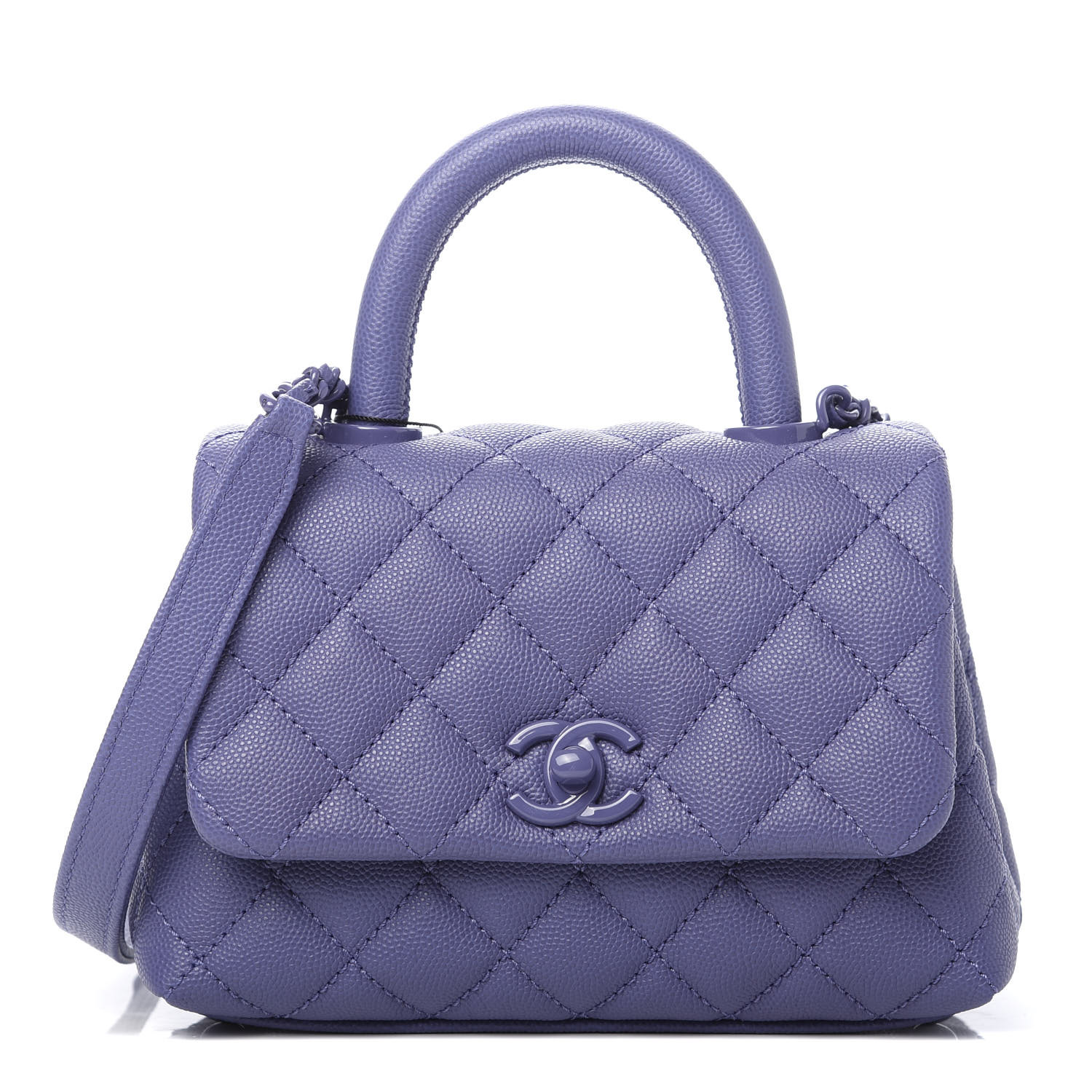 Chanel Caviar Quilted Incognito Extra Mini Coco Handle Flap Blue Fashionphile
