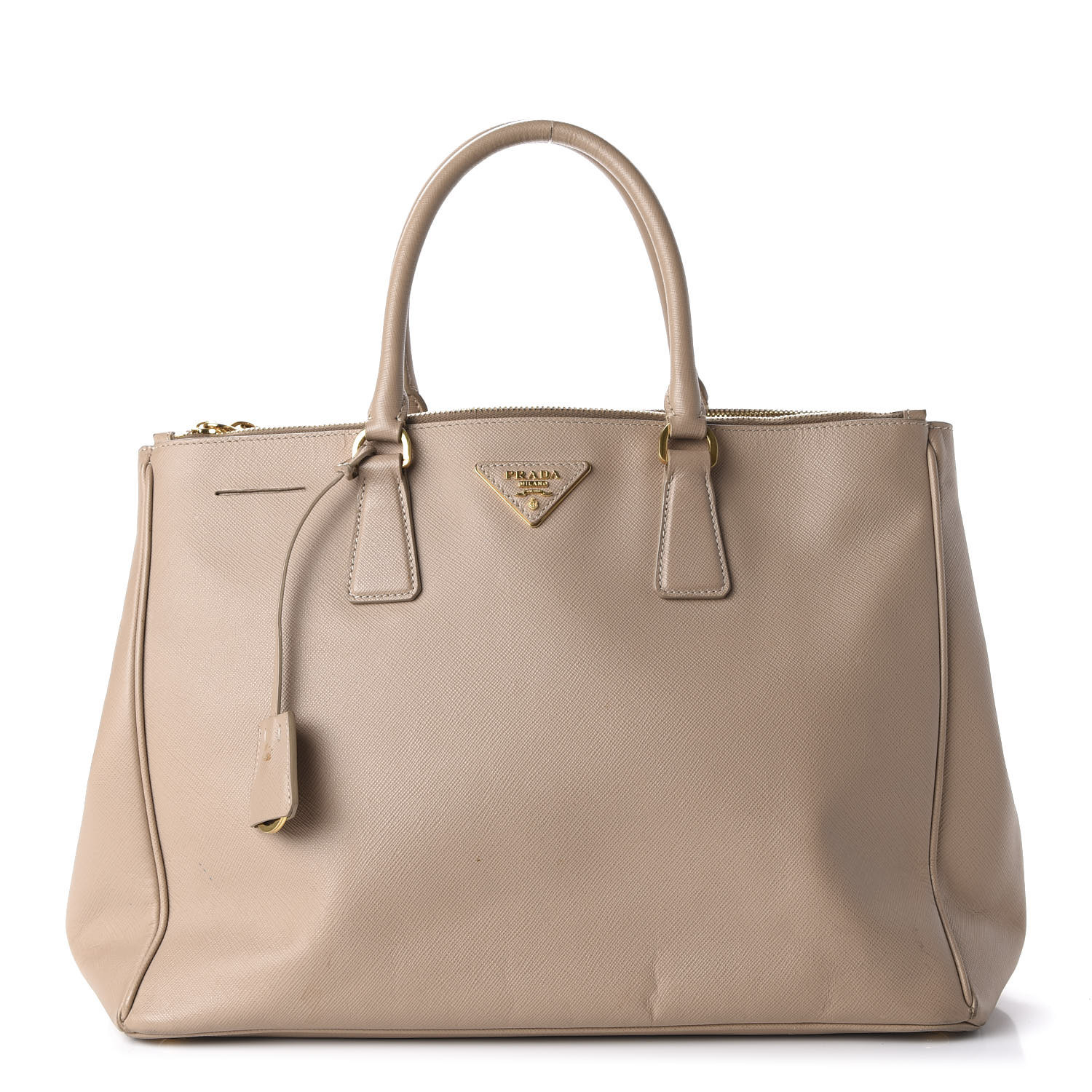 prada saffiano double zip tote