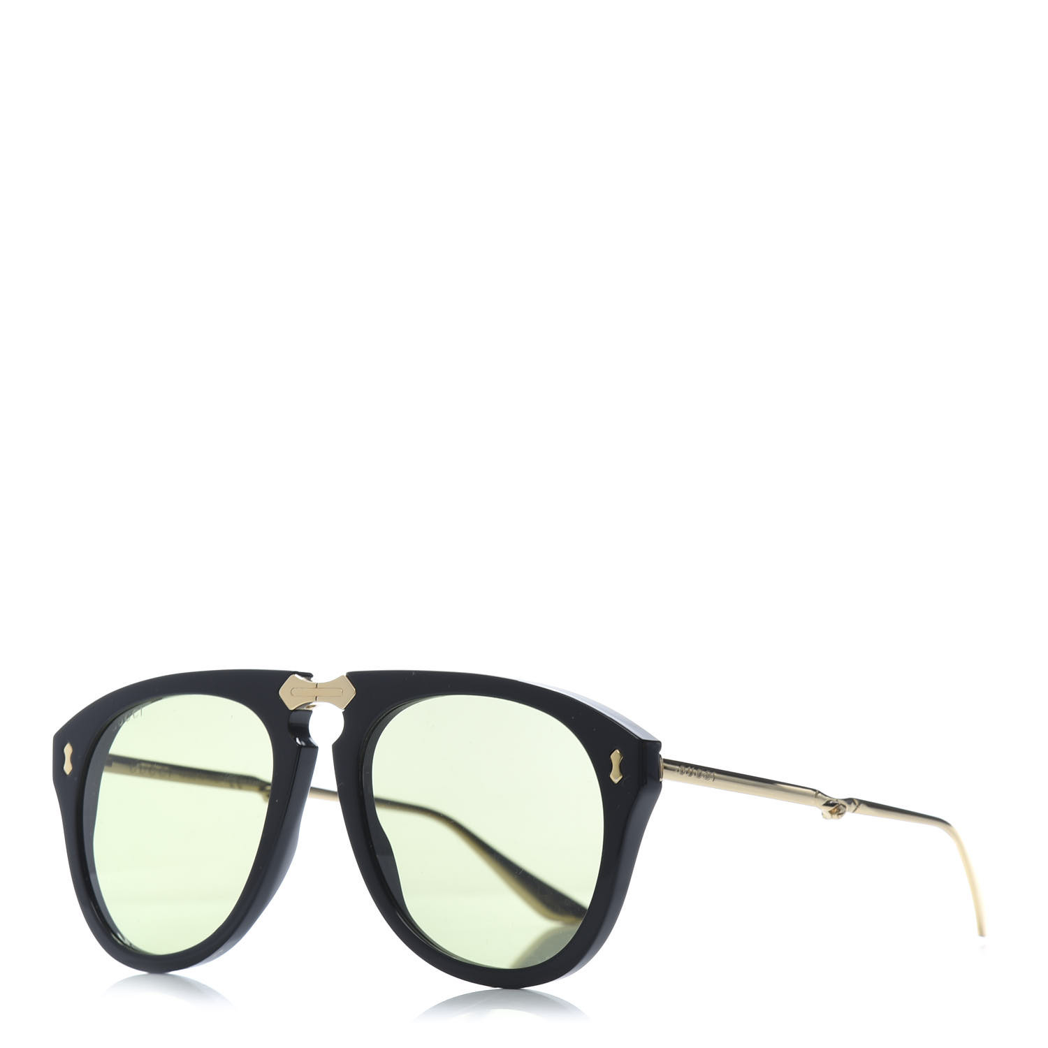 GUCCI Folding Aviator Sunglasses GG0305S Black Gold 645906 | FASHIONPHILE