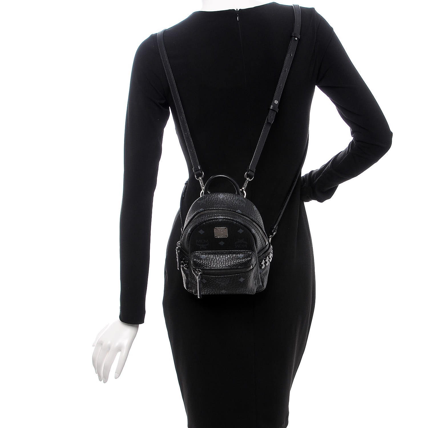mini black mcm backpack