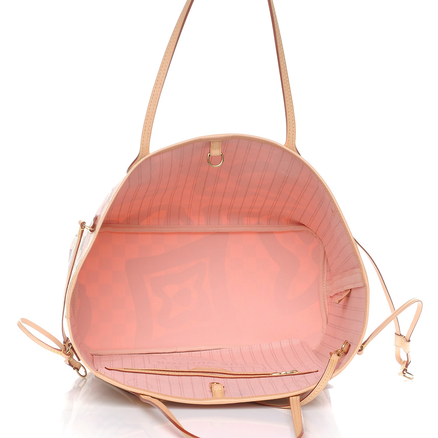 Louis Vuitton Neverfull Damier Azur Tahitienne MM Rose Ballerine