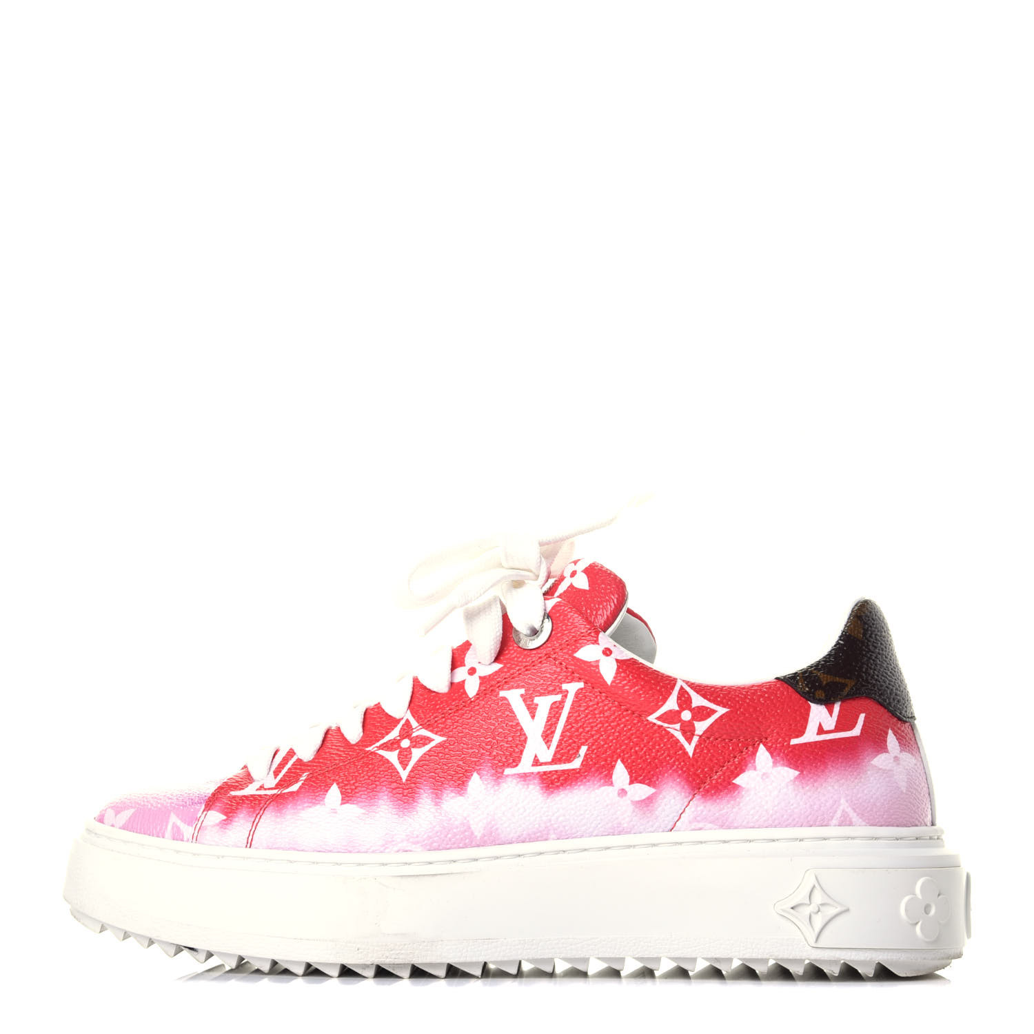 VUITTON Monogram Time Out Sneakers 35.5 Red 739928 | FASHIONPHILE