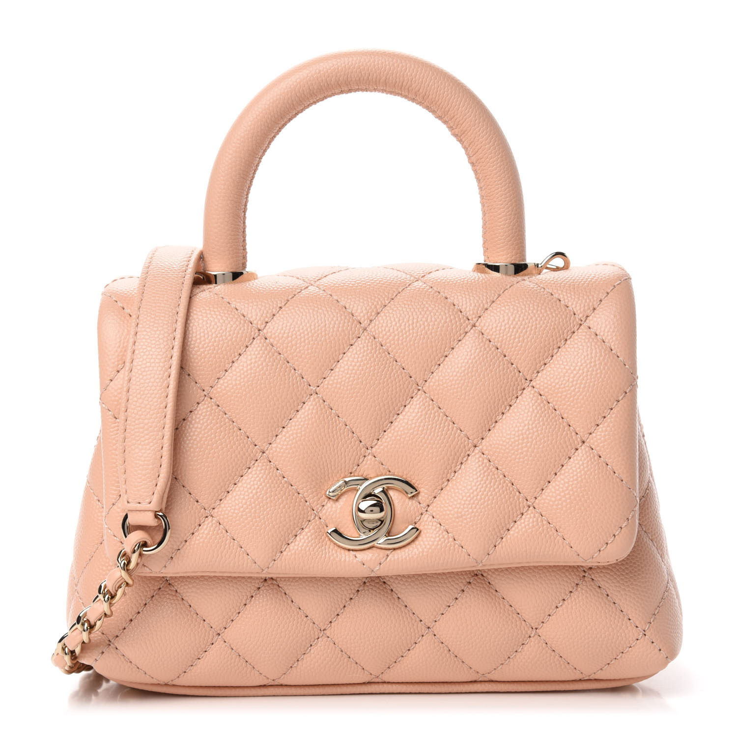 Chanel Caviar Quilted Extra Mini Coco Handle Flap Light Pink Fashionphile