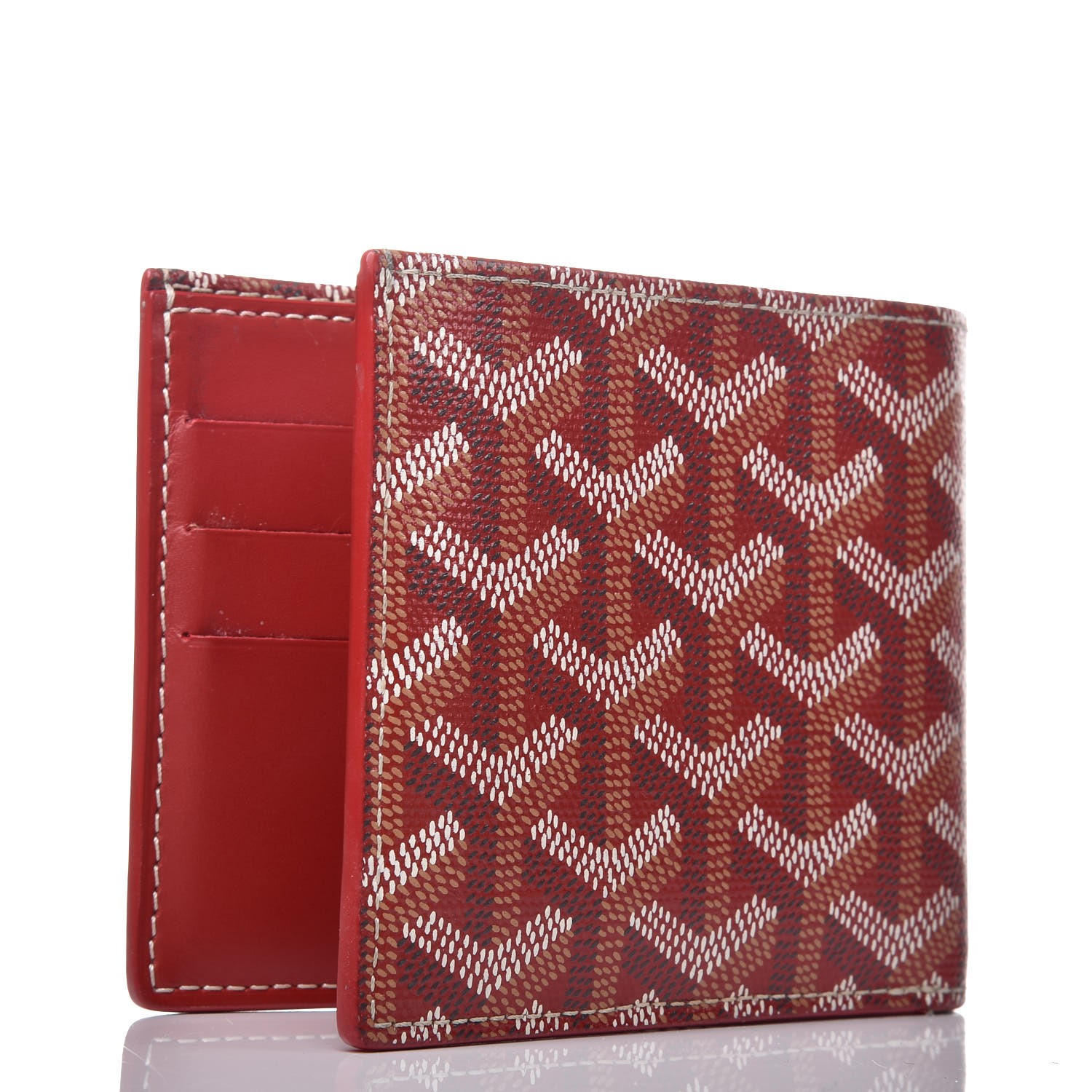 GOYARD Goyardine Bi-Fold Victoire PM Wallet Red 335234