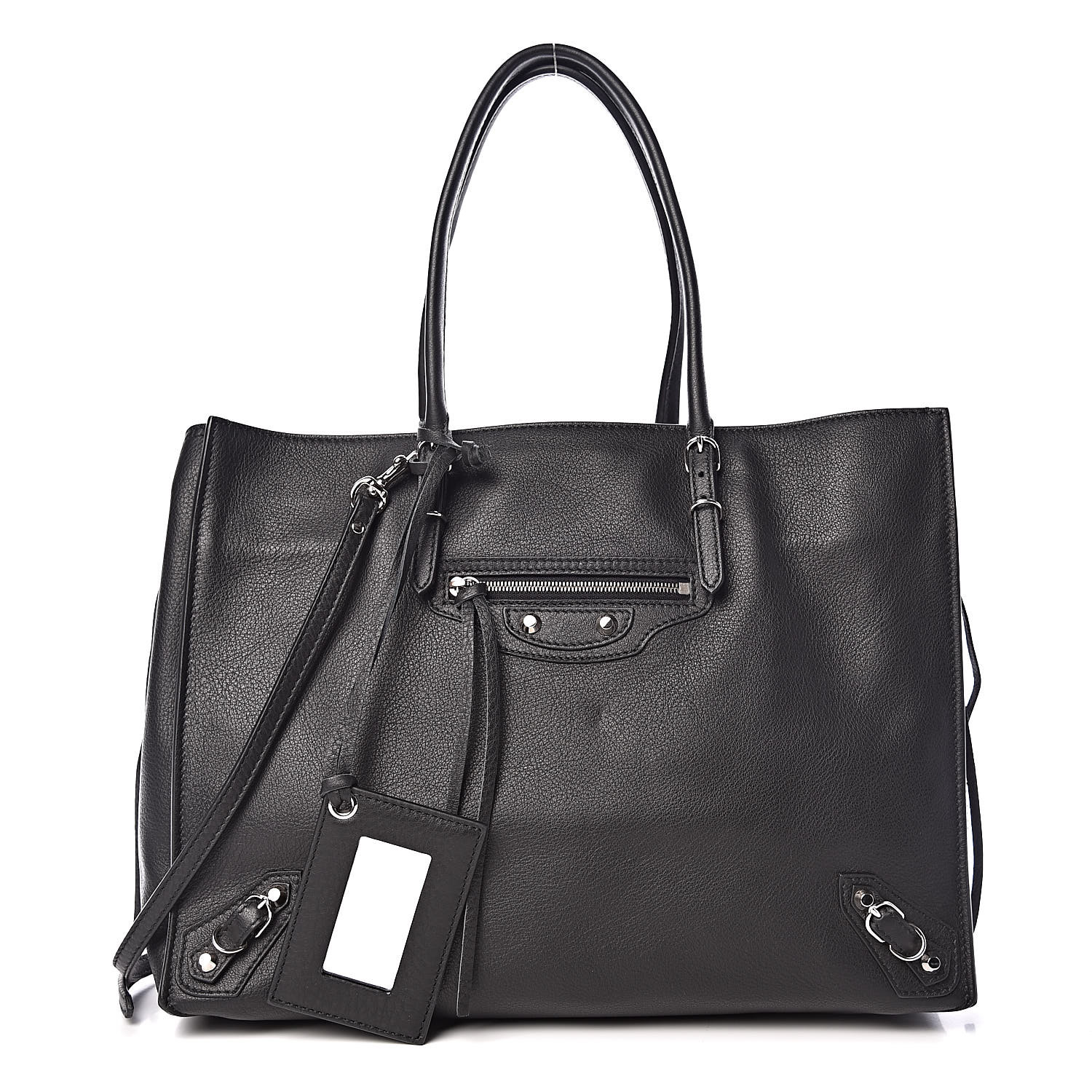 BALENCIAGA Veau Papier B4 Zip Around Tote Black 515828