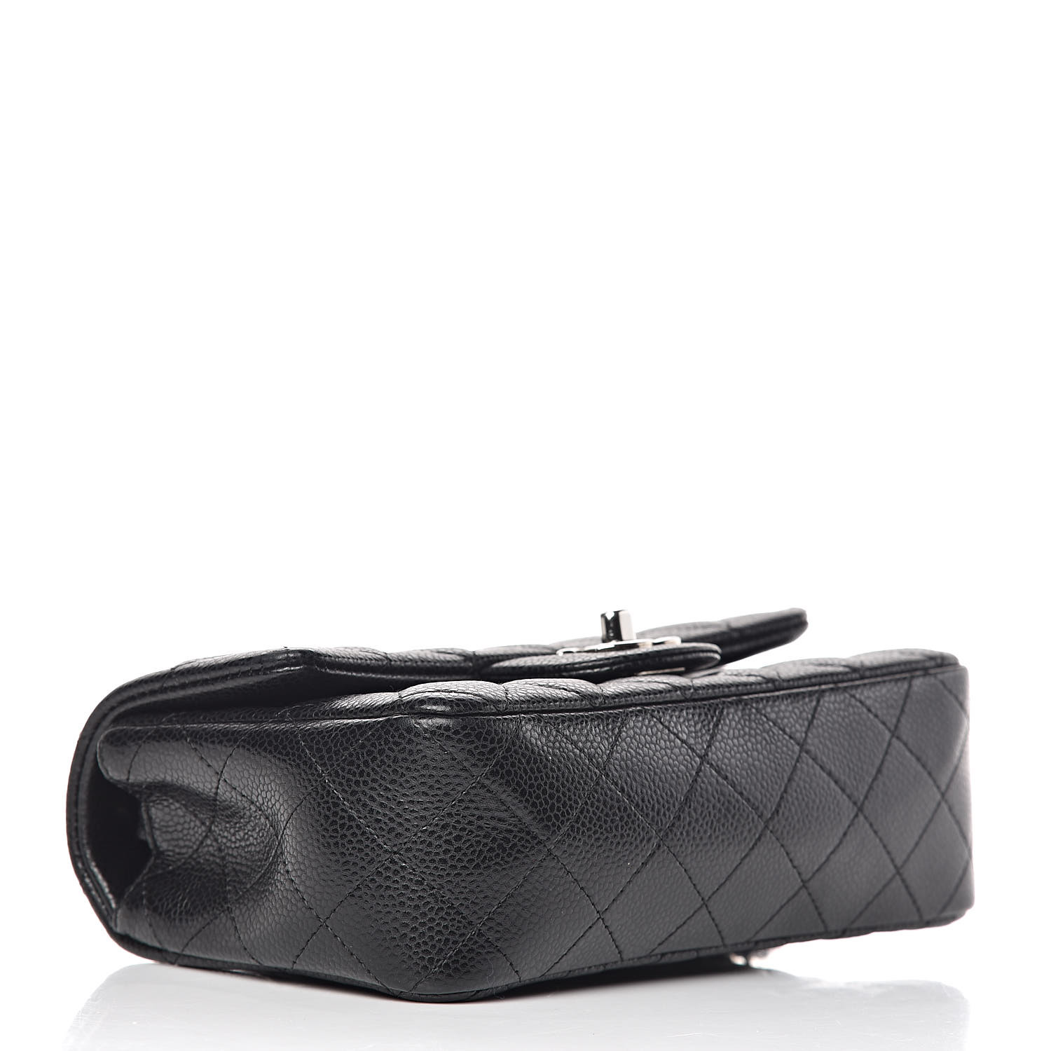 caviar quilted mini top handle rectangular flap black