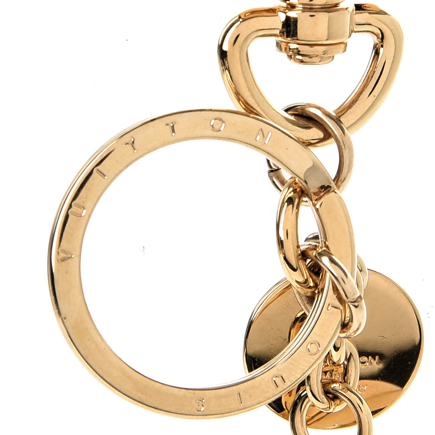 LOUIS VUITTON LV Circle Bag Charm Key Holder Gold 229424