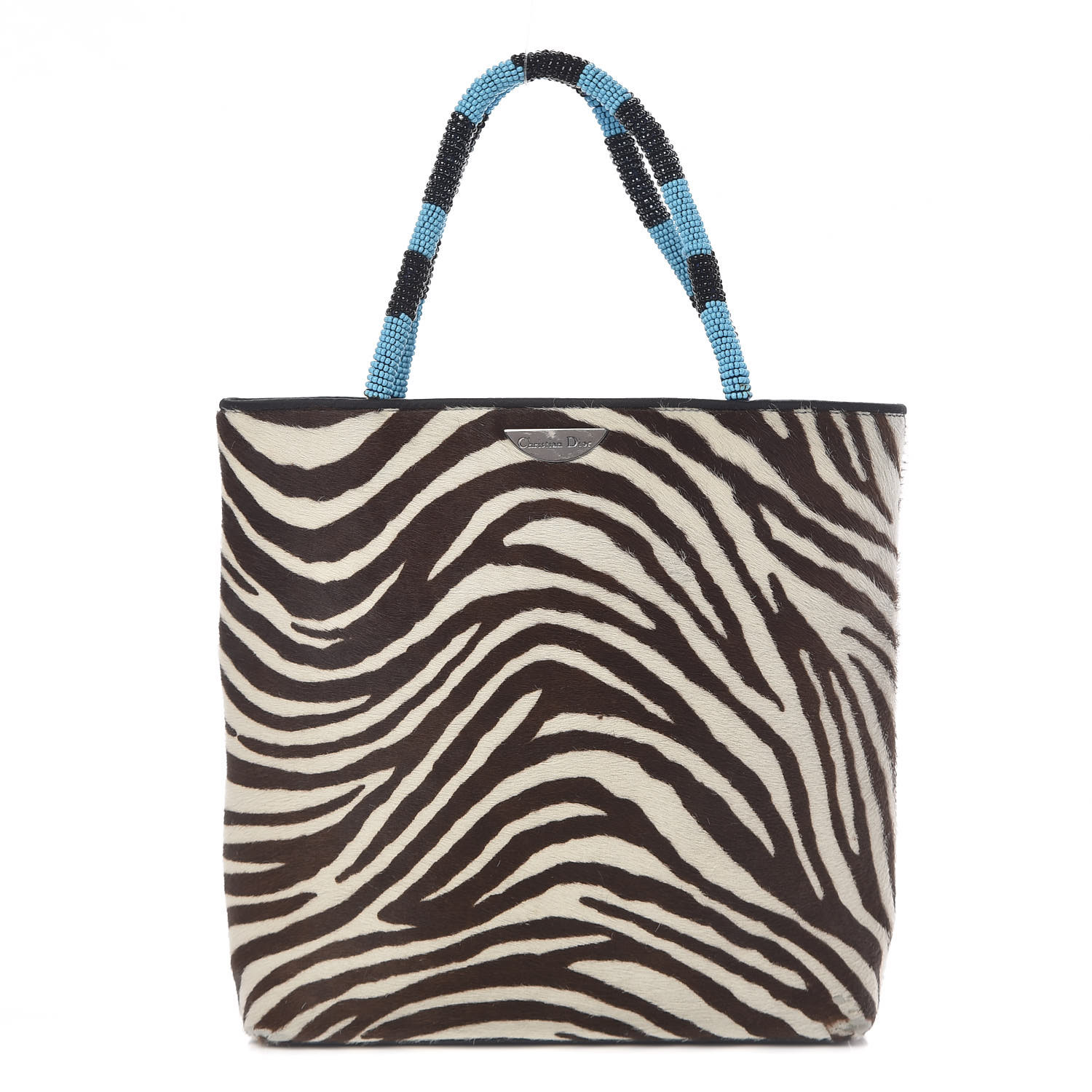CHRISTIAN DIOR Pony Hair Zebra Print Bag 475124