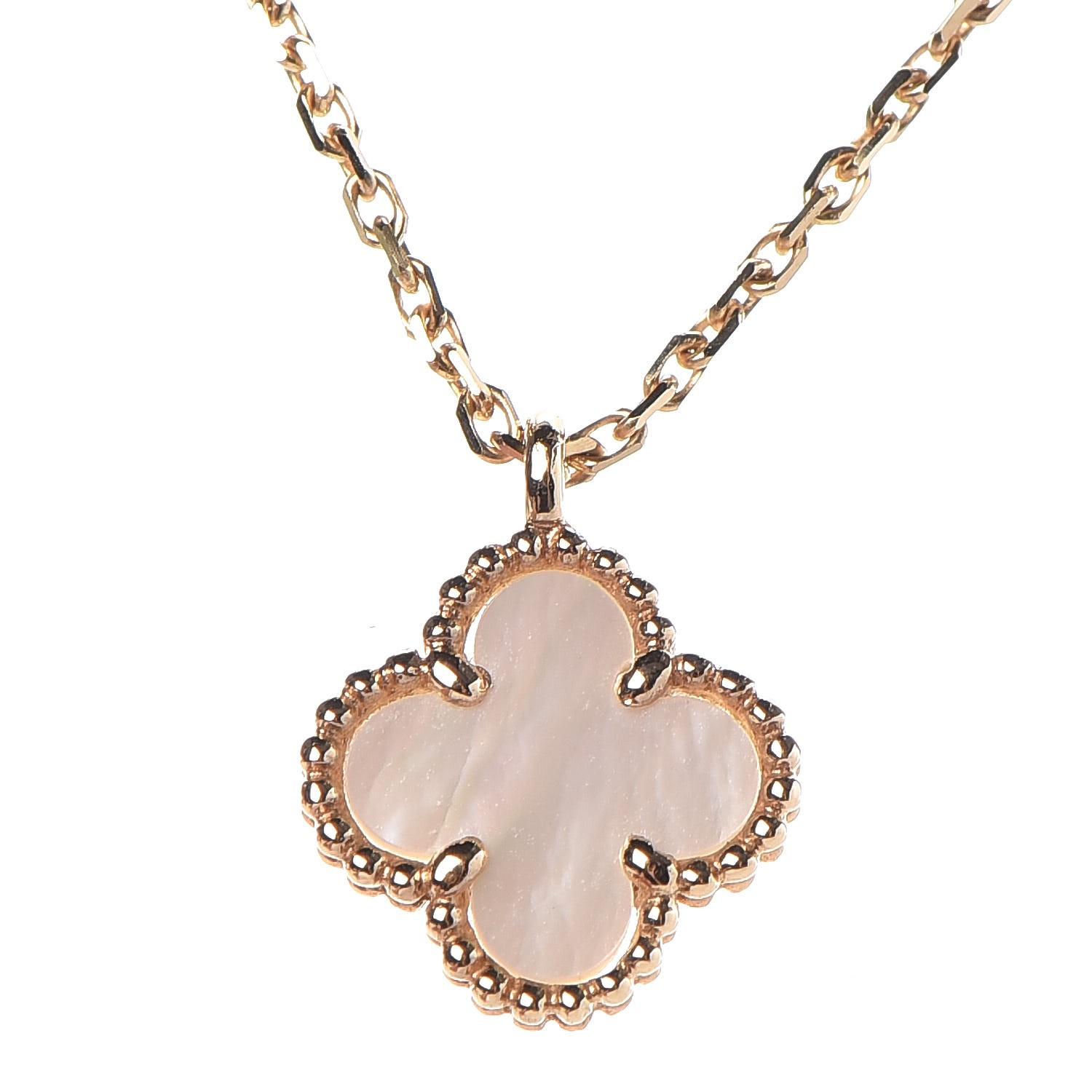 VAN CLEEF & ARPELS 18K Yellow Gold Mother of Pearl Sweet Alhambra ...