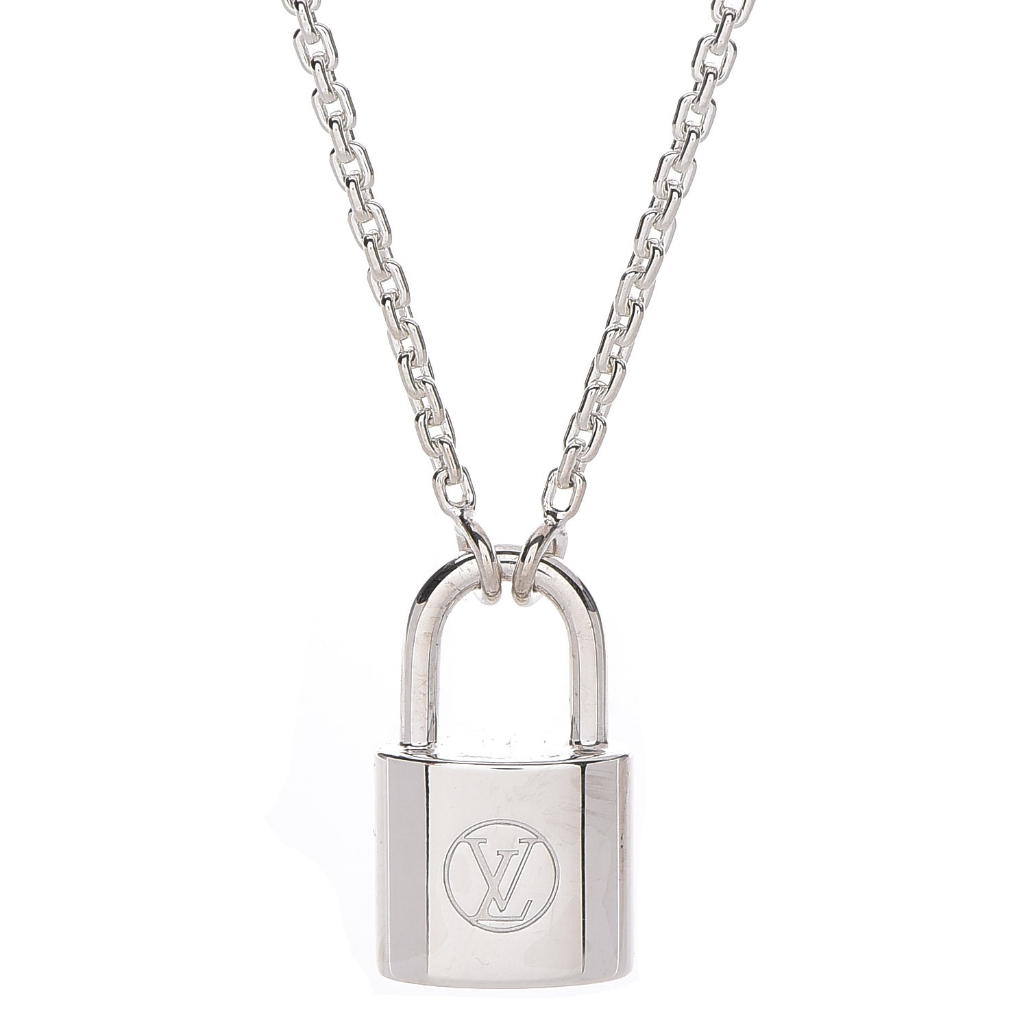 LOUIS VUITTON Sterling Silver Lockit Necklace 228192