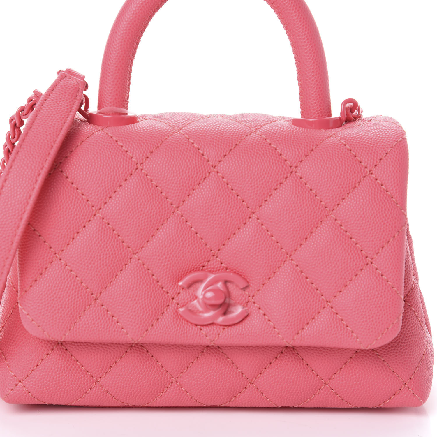 Chanel Caviar Quilted Incognito Extra Mini Coco Handle Flap Pink Fashionphile