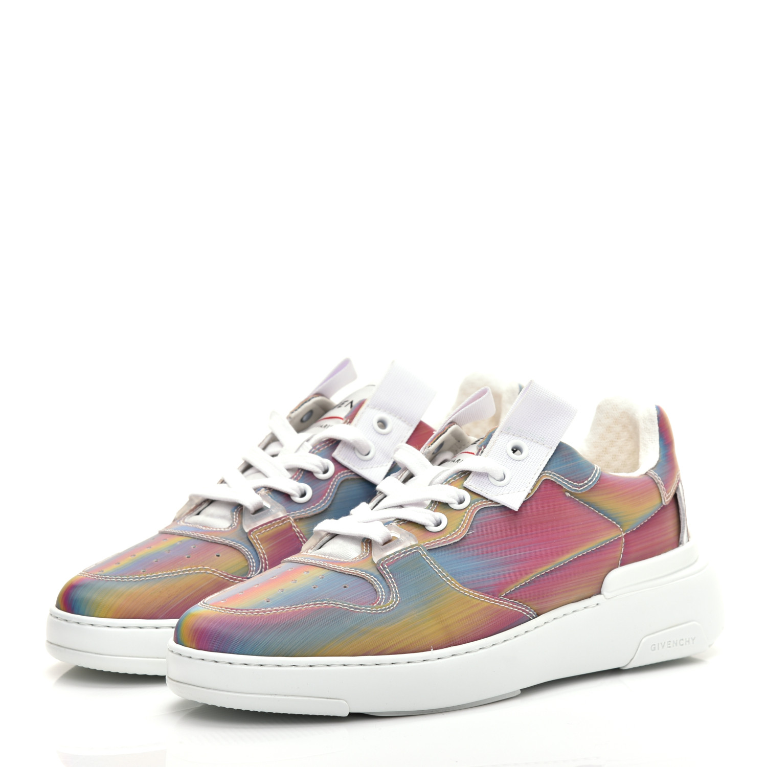 GIVENCHY Calfskin Wing Iridescent Low Top Sneakers 38.5 Multi 