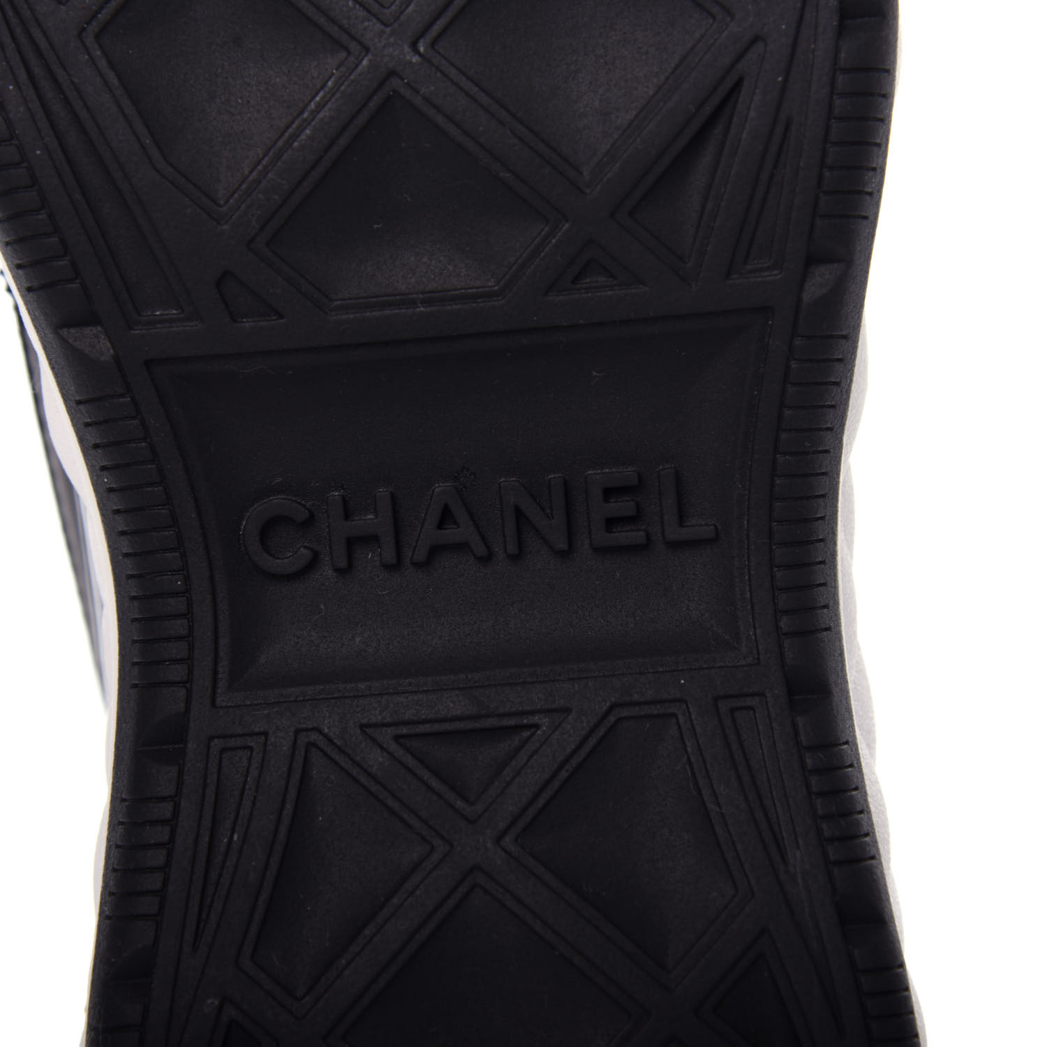 chanel cc velvet calfskin mixed fibers black gold chunky sneaker