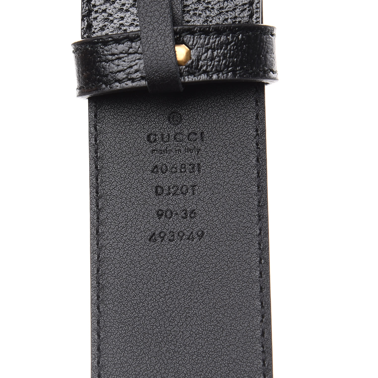 GUCCI Calfskin Double G Belt 90 36 Black 459090